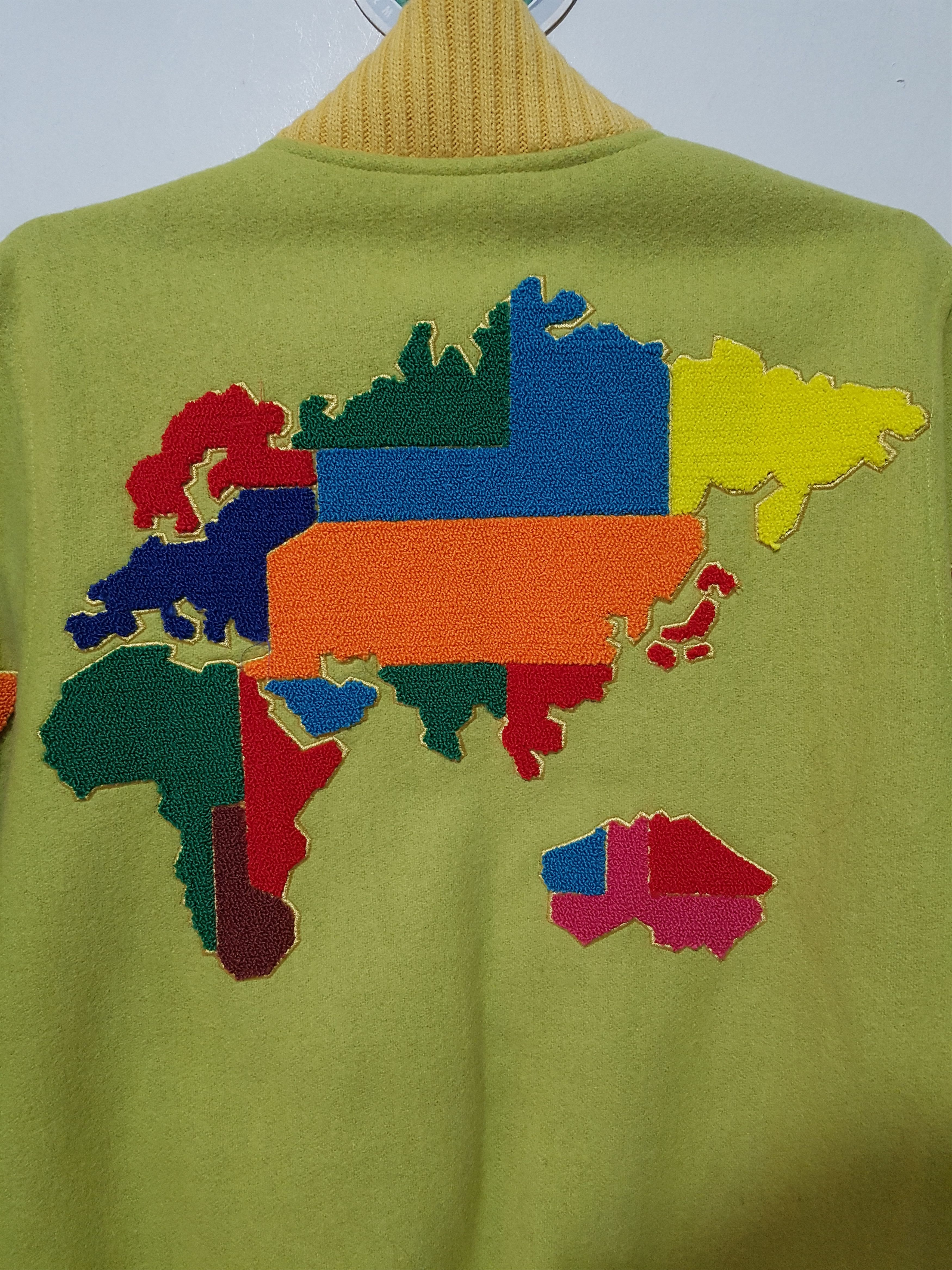 Adidas × Jeremy Scott Globe Varsity Letterman Jacket Wool Bomber World Map Size US XS / EU 42 / 0 - 9 Thumbnail