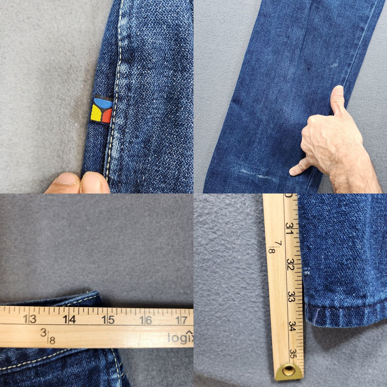 Vintage VINTAGE Bonjour Jeans Womens 15 Blue High Rise Straight Leg 29x34 80s Flaw Size 36" / US 14 / IT 50 - 8 Thumbnail