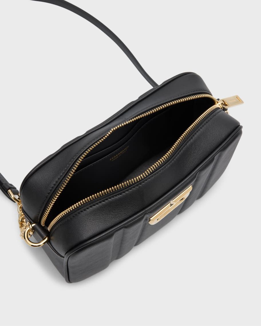 Salvatore Ferragamo o1s1rm0924 Size: OS / CC Embosse Crossbody Bag in Black Size ONE SIZE - 5 Thumbnail