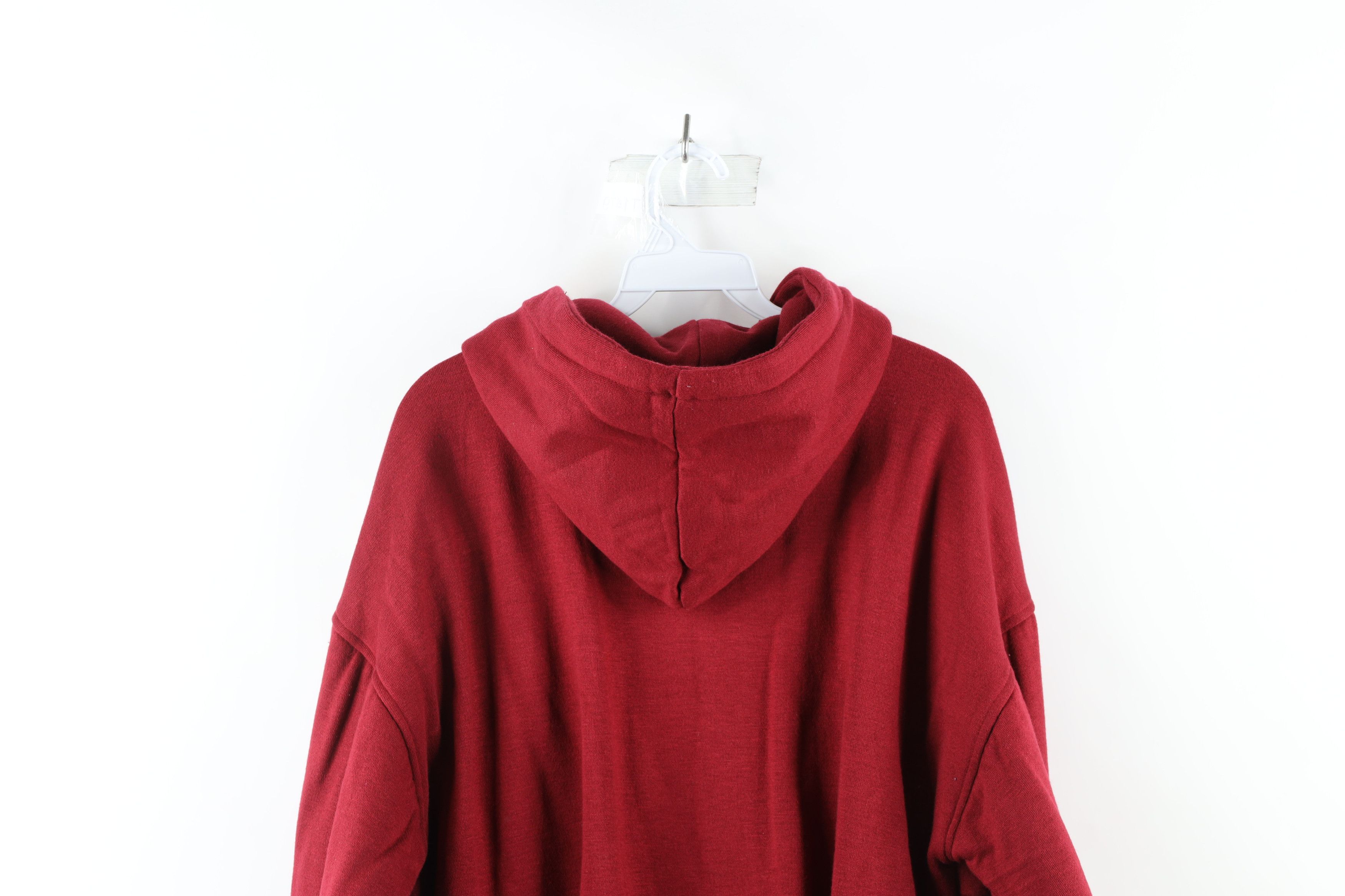 Vintage Vintage 90s Streetwear Knit Lined Heavyweight Hoodie Red Size US L / EU 52-54 / 3 - 7 Thumbnail