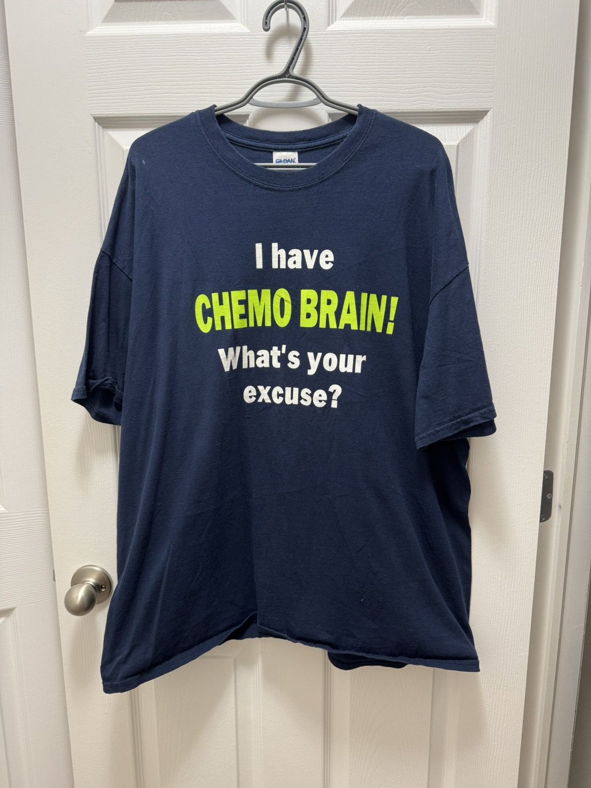 Gildan Gildan Chemo Brain Vintage Funny Humor Text Dark Shirt Navy Size US XXL / EU 58 / 5 - 1 Thumbnail