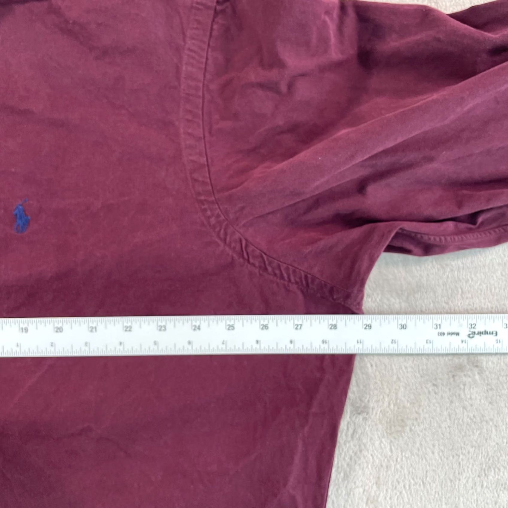 Polo Ralph Lauren Polo Ralph Lauren Oxford Shirt Men 2XL Maroon Classic Fit Pony Long Sleeve Prepp Shirt Size US XXL / EU 58 / 5 - 5 Thumbnail