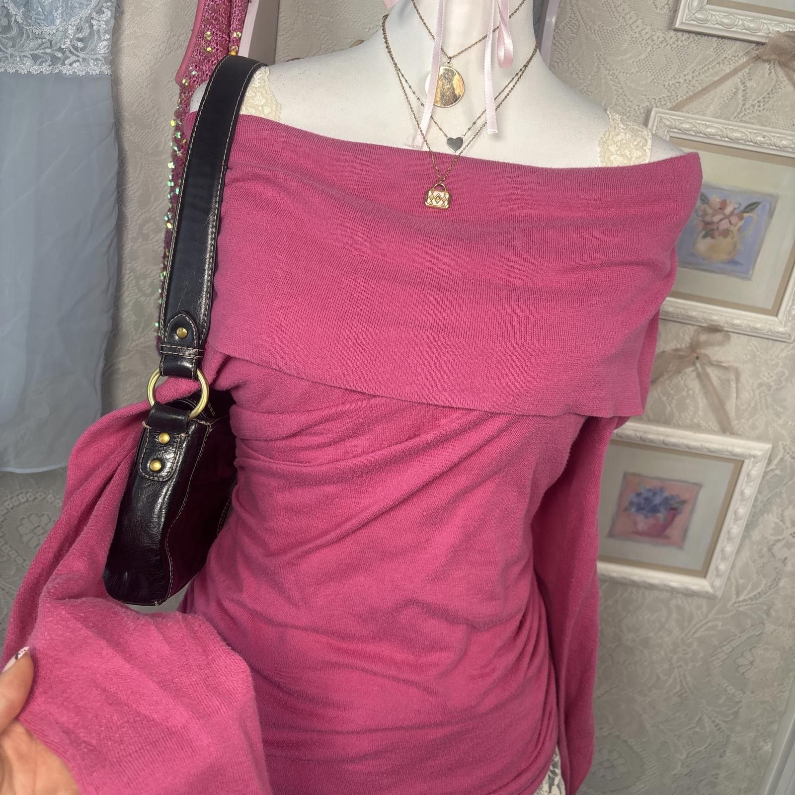 Other y2k off the shoulder rouched fitted sweater Size M / US 6-8 / IT 42-44 - 2 Thumbnail