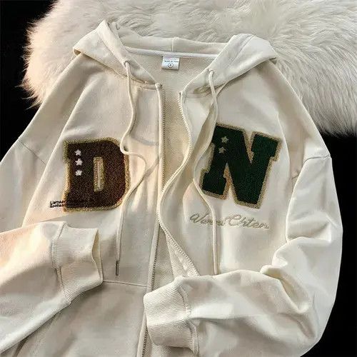 Japanese Brand 2022 New Letter Flocking Towel Embroidered Zipper Hoodies Size US M / EU 48-50 / 2 - 1 Thumbnail