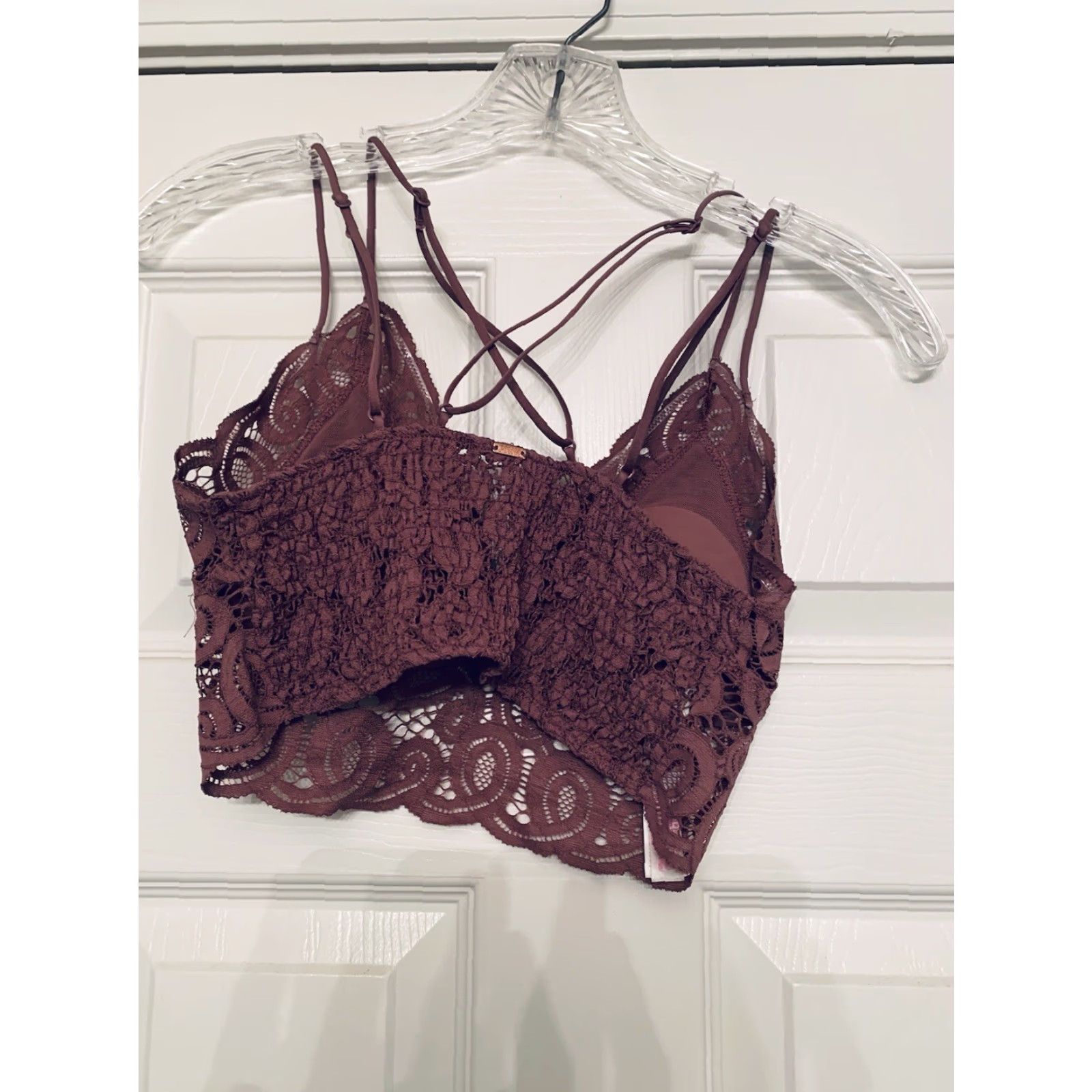 Victoria's Secret Victoria's Secret PINK Bralette Lilac Lace Crochet Strappy Spaghetti Strap Size ONE SIZE - 2 Thumbnail