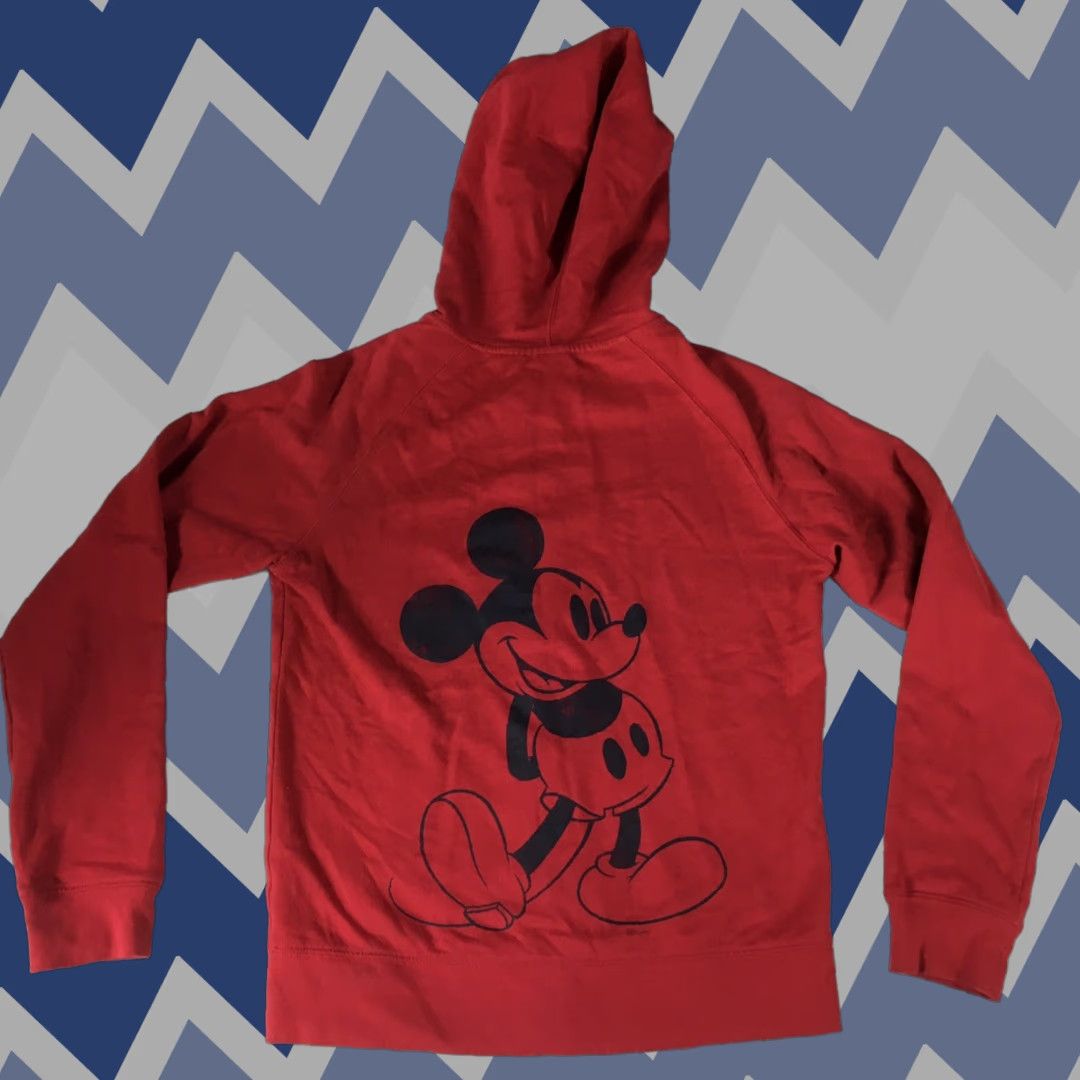 Disney VINTAGE Disney Mickey Mouse Juniors Hoodie Sweatshirt Sz L 11/13 Red Womens Mens Girls Boys EUC Size L / US 10 / IT 46 - 1 Thumbnail