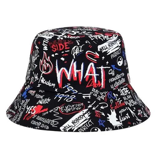 Japanese Brand "WHAT" Printing Letter bucket hat Size ONE SIZE - 2 Thumbnail