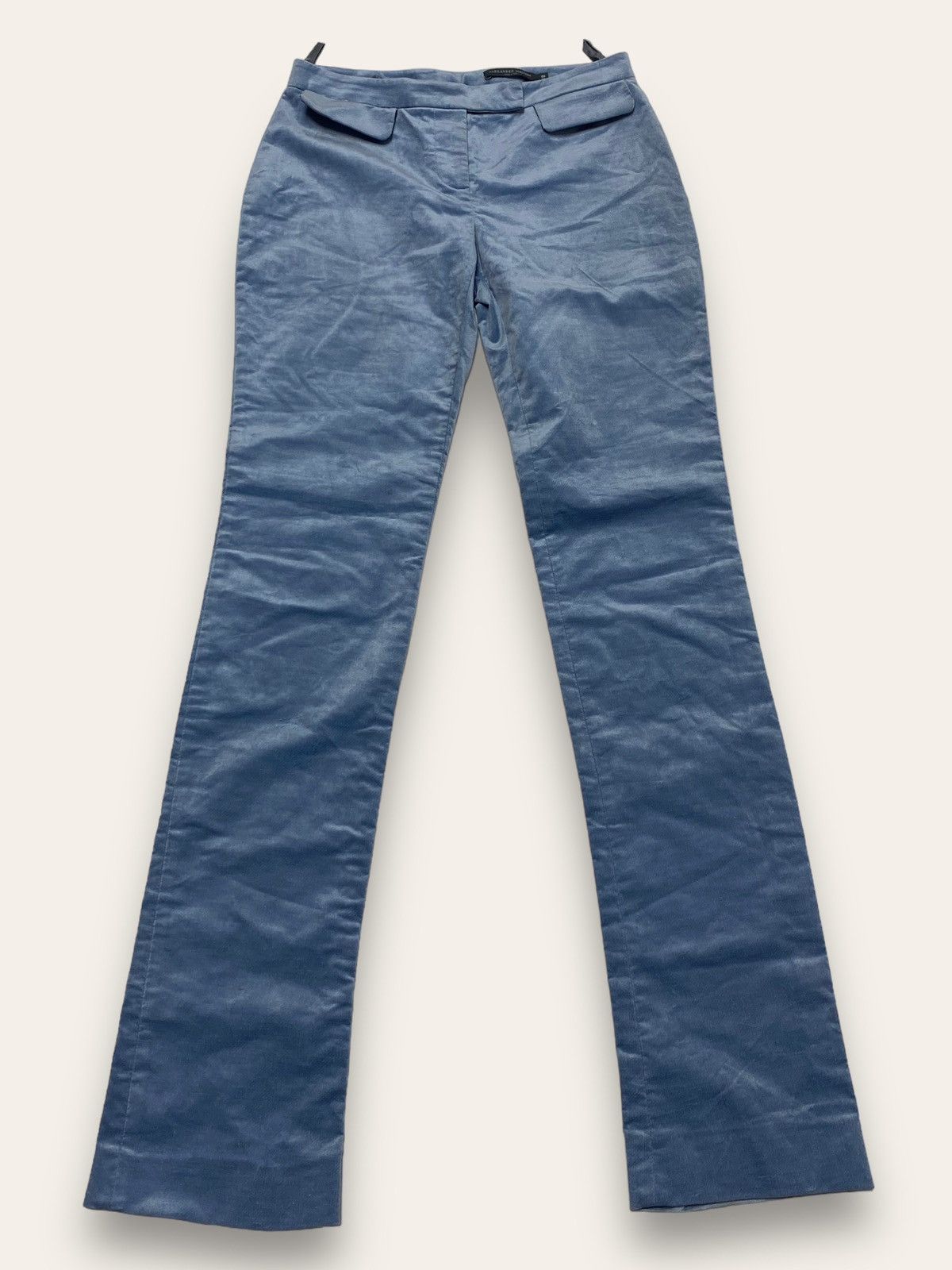 Alexander McQueen Vintage ALEXANDER MCQUEEN Velour Pastel Blue Pants Size 27" / US 4 / IT 40 - 1 Thumbnail