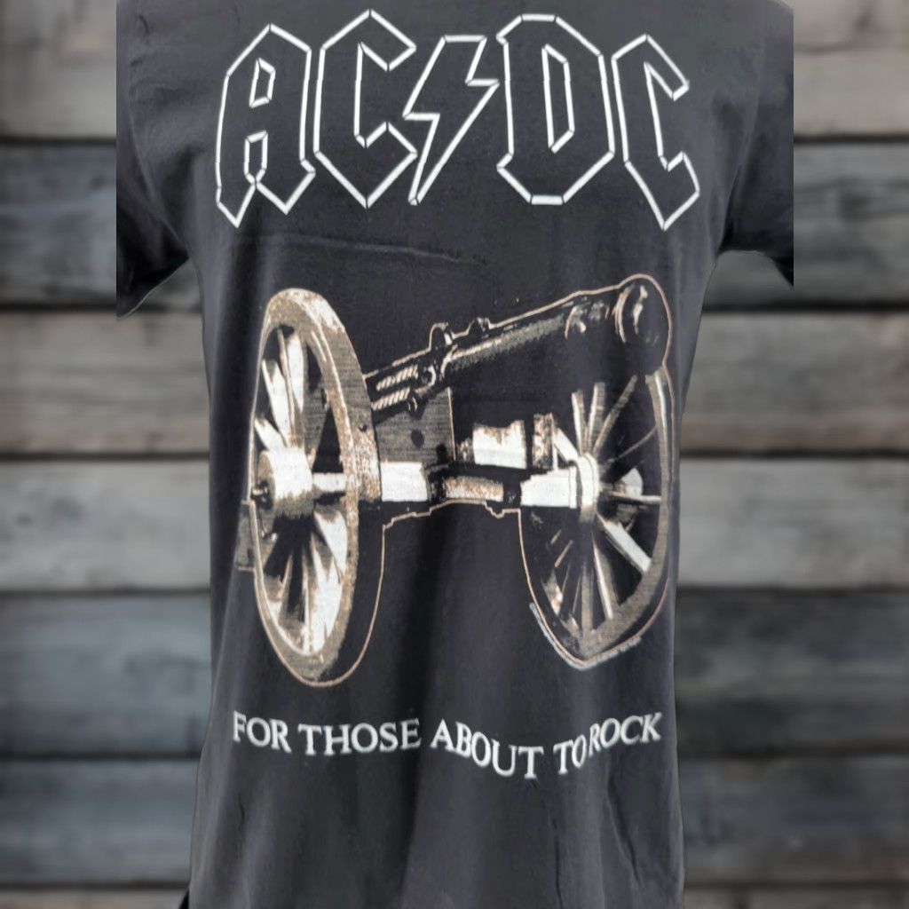 Gildan AC/DC For Those About to Rock Black Mens REPRINT T-Shirt Size Medium Size US M / EU 48-50 / 2 - 1 Thumbnail