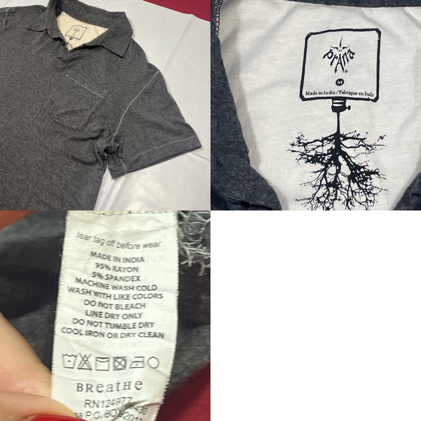 Prana PrAna POLO Shirt Mens Medium Short Sleeve Collared Stretch Knit dark GRAY SOFT M Size US M / EU 48-50 / 2 - 8 Thumbnail