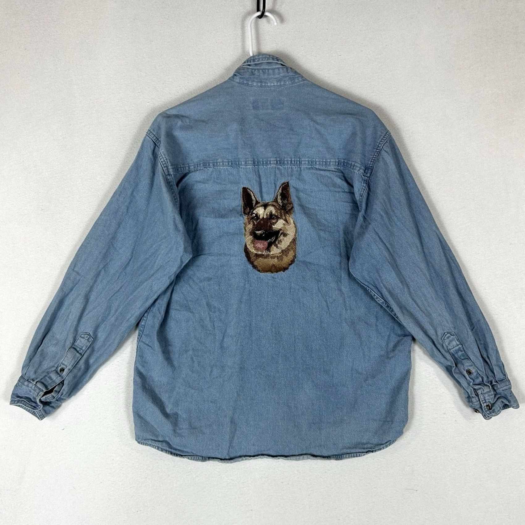 Peregrine VINTAGE Peregrine Bay Denim Button-Up Shirt Mens Small Embroidered Dog Shepherd Size US S / EU 44-46 / 1 - 6 Thumbnail