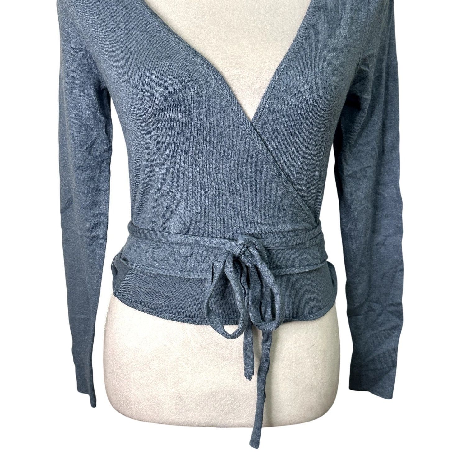Other Open Edit Sweater Long Sleeves Wrap Tie Blue Women's XXS NWT Size XXS / US 00 / IT 34 - 4 Thumbnail