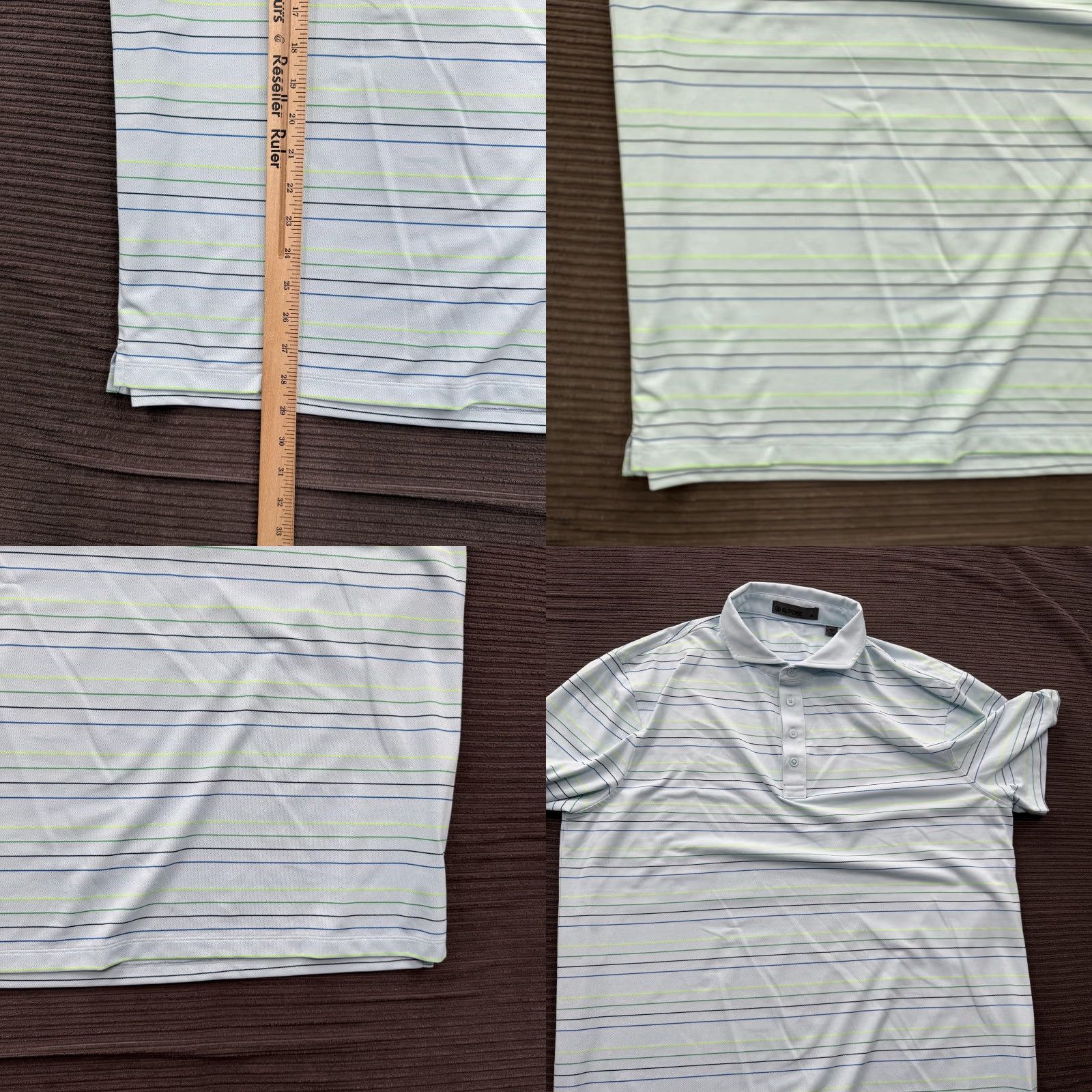 G/FORE G/FORE Polo Shirt Mens XL Blue Green Striped Performance Golf Lightweight Casual Shirt Size US XL / EU 56 / 4 - 8 Thumbnail