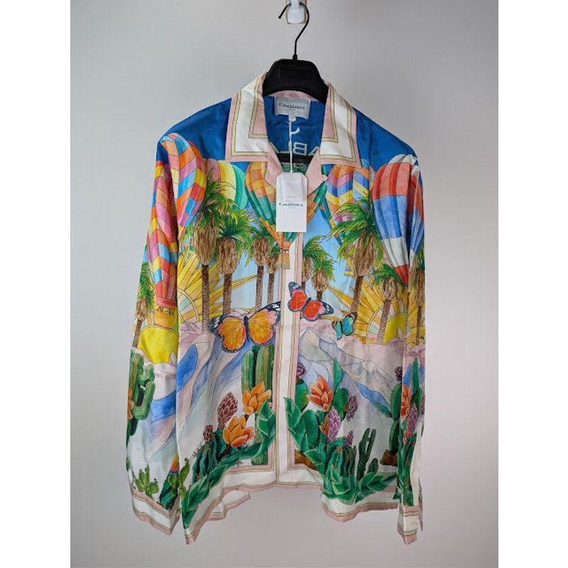 Casablanca o1rshd1 Silk Long Sleeve Cuban Collar Shirt in Psychedelic Size US XL / EU 56 / 4 - 2 Thumbnail