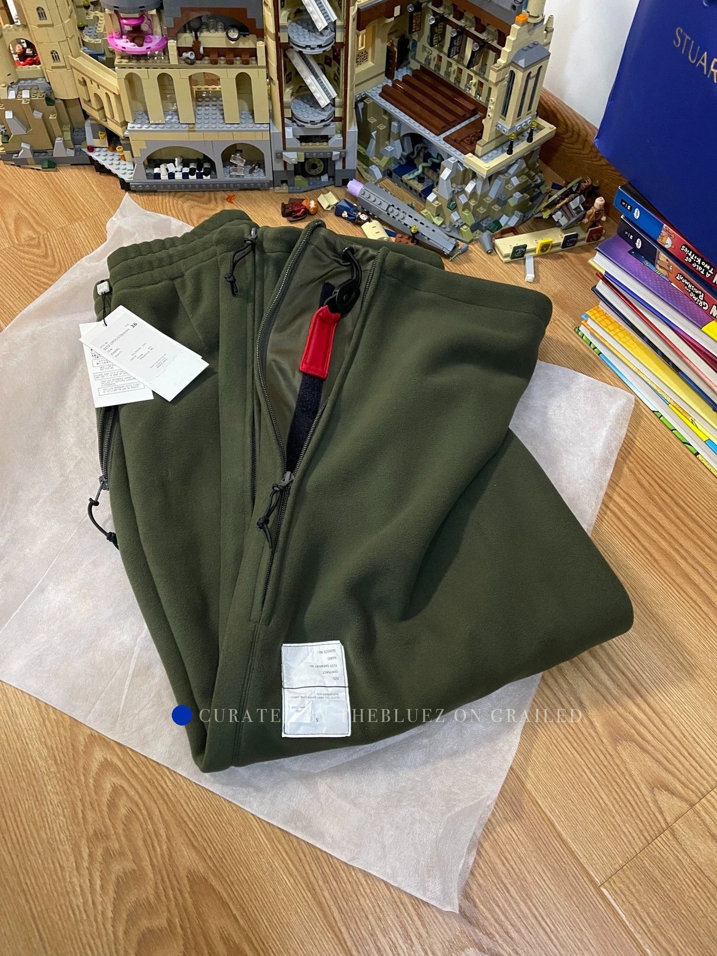 N.Hoolywood Relaxed Straight Fleece Joggers in Green Size US 30 / EU 46 - 1 Thumbnail