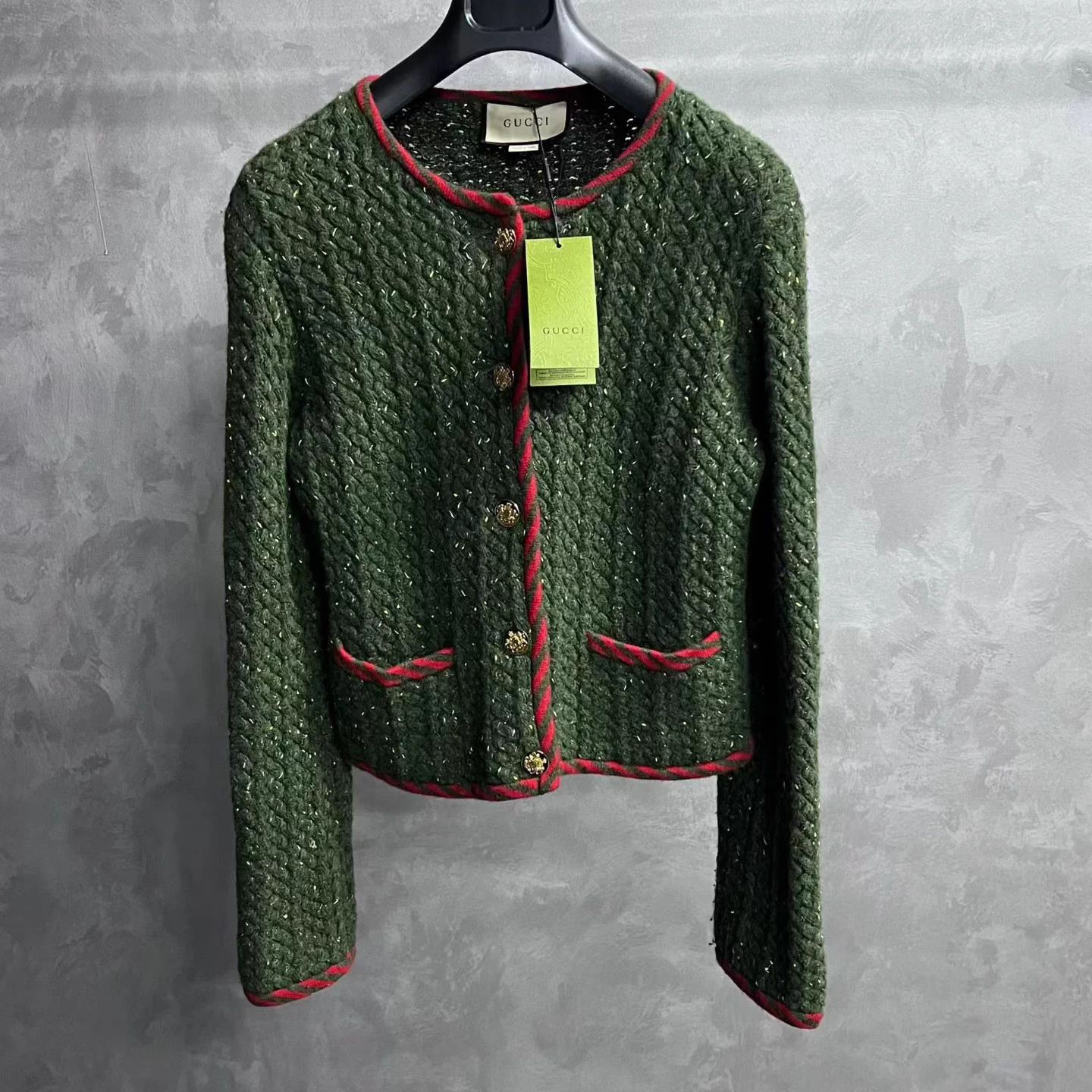 Gucci Gucci green crew single-breasted metallic jacket M Size M / US 6-8 / IT 42-44 - 1 Thumbnail