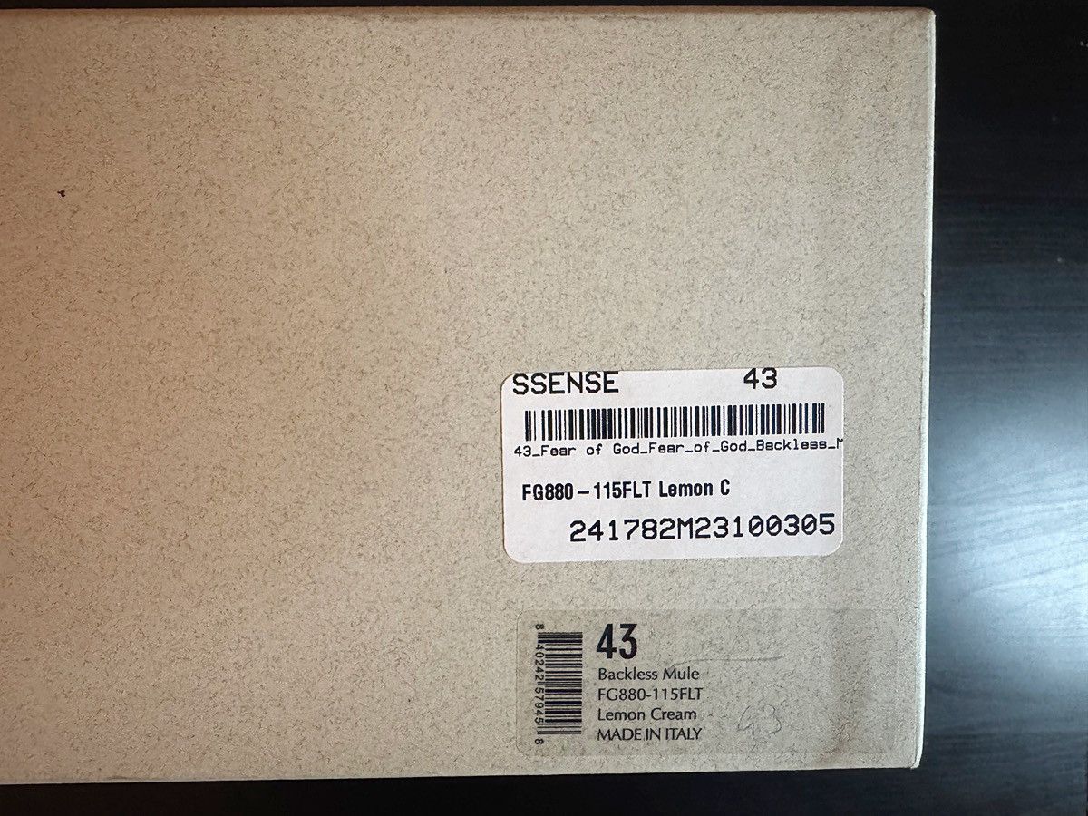 Fear of God Fear of God Lemon Creme Backless Mules Size US 10 / EU 43 - 11 Thumbnail