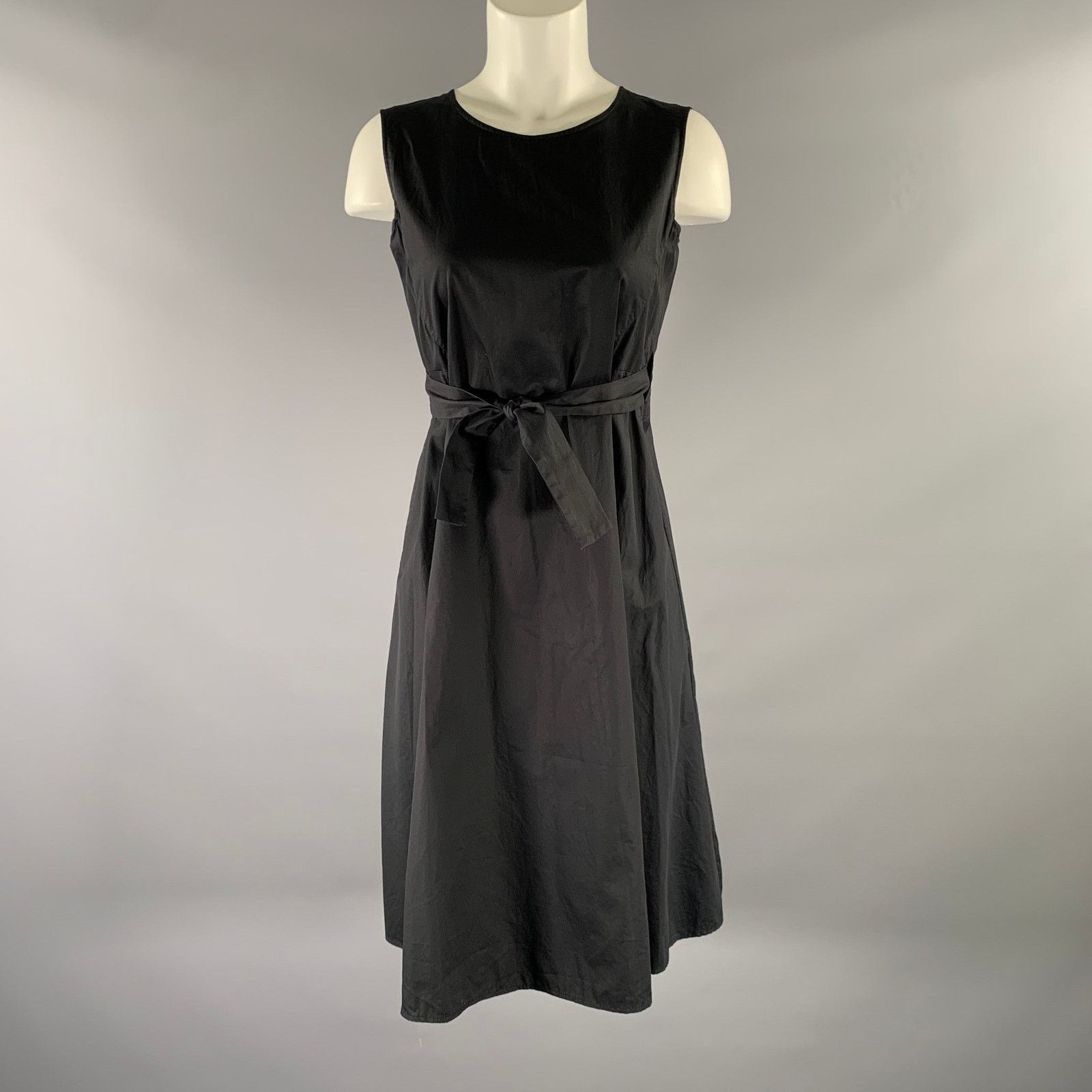 Jil Sander JIL SANDER Size 2 Black Cotton Open back Knee-Length Dress Size XS / US 0-2 / IT 36-38 - 1 Thumbnail