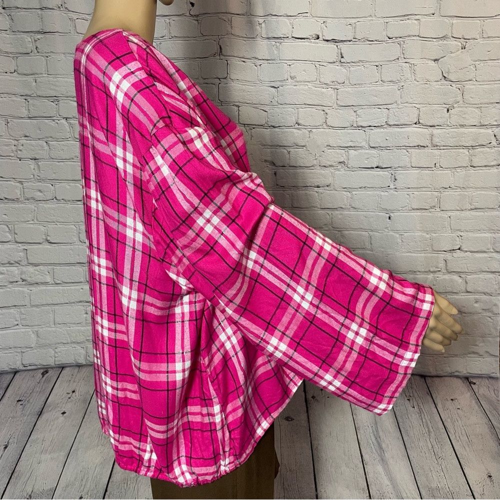 Other New Lane Bryant Classic Button-Down Tie-Hem Long Sleeve Pla Size 3XL / US 20-22 - 4 Thumbnail