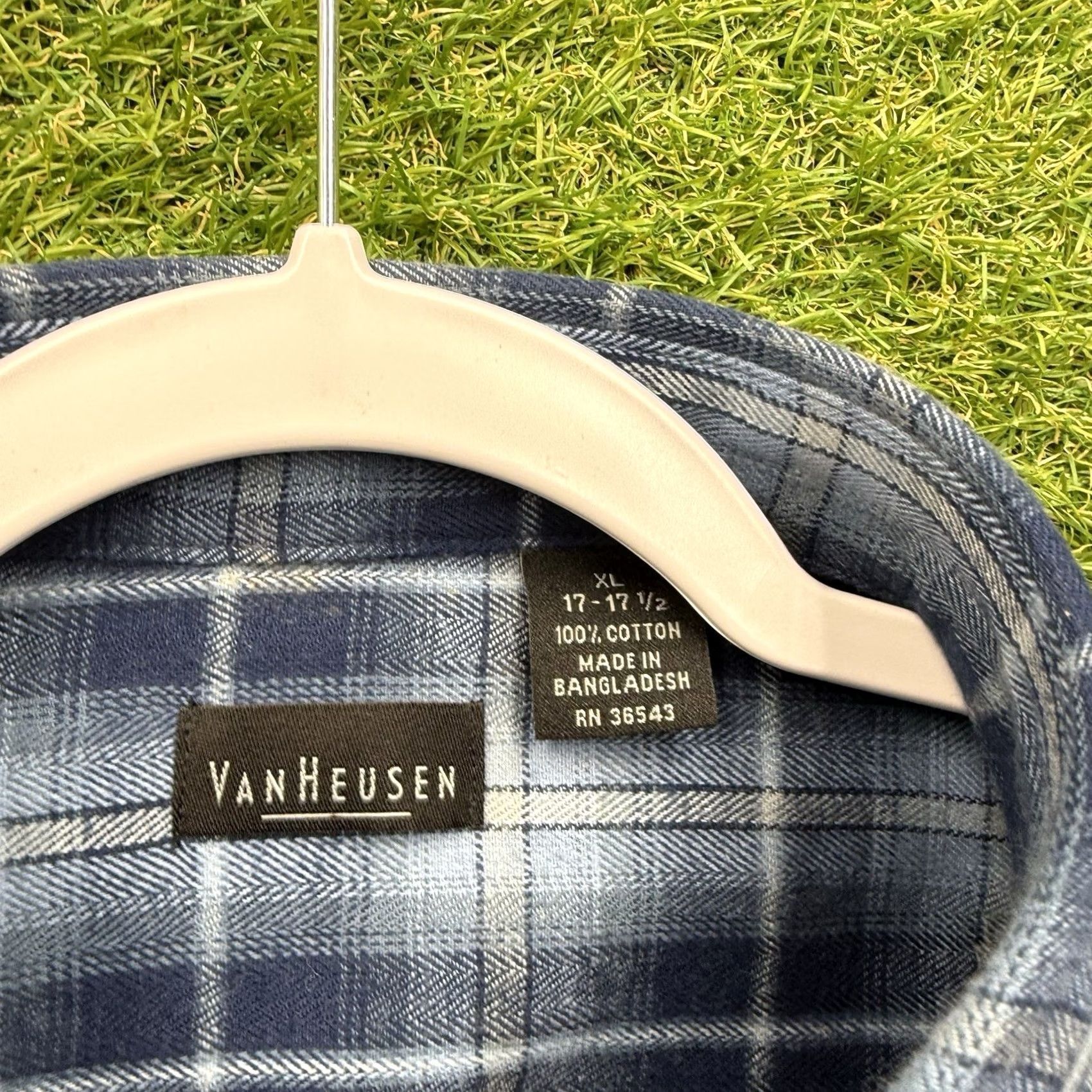 Van Heusen Van Heusen Button-Up Flannel Shirt XL Mens Blue Plaid Size US XL / EU 56 / 4 - 5 Thumbnail