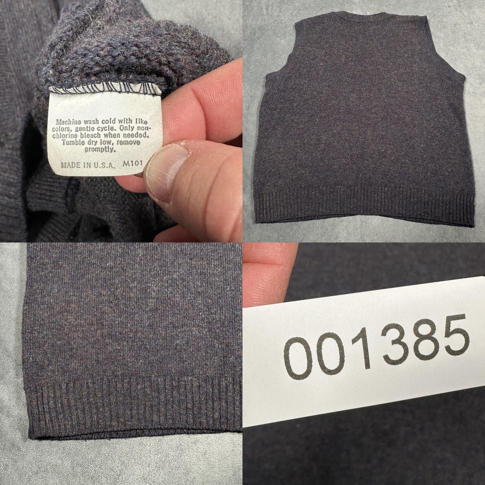 Vintage VINTAGE Portland Sweater Co Cable Knit Sweater Vest Mens Large Gray All Seasons 80s 90s Grandpa USA Made Size US L / EU 52-54 / 3 - 8 Thumbnail