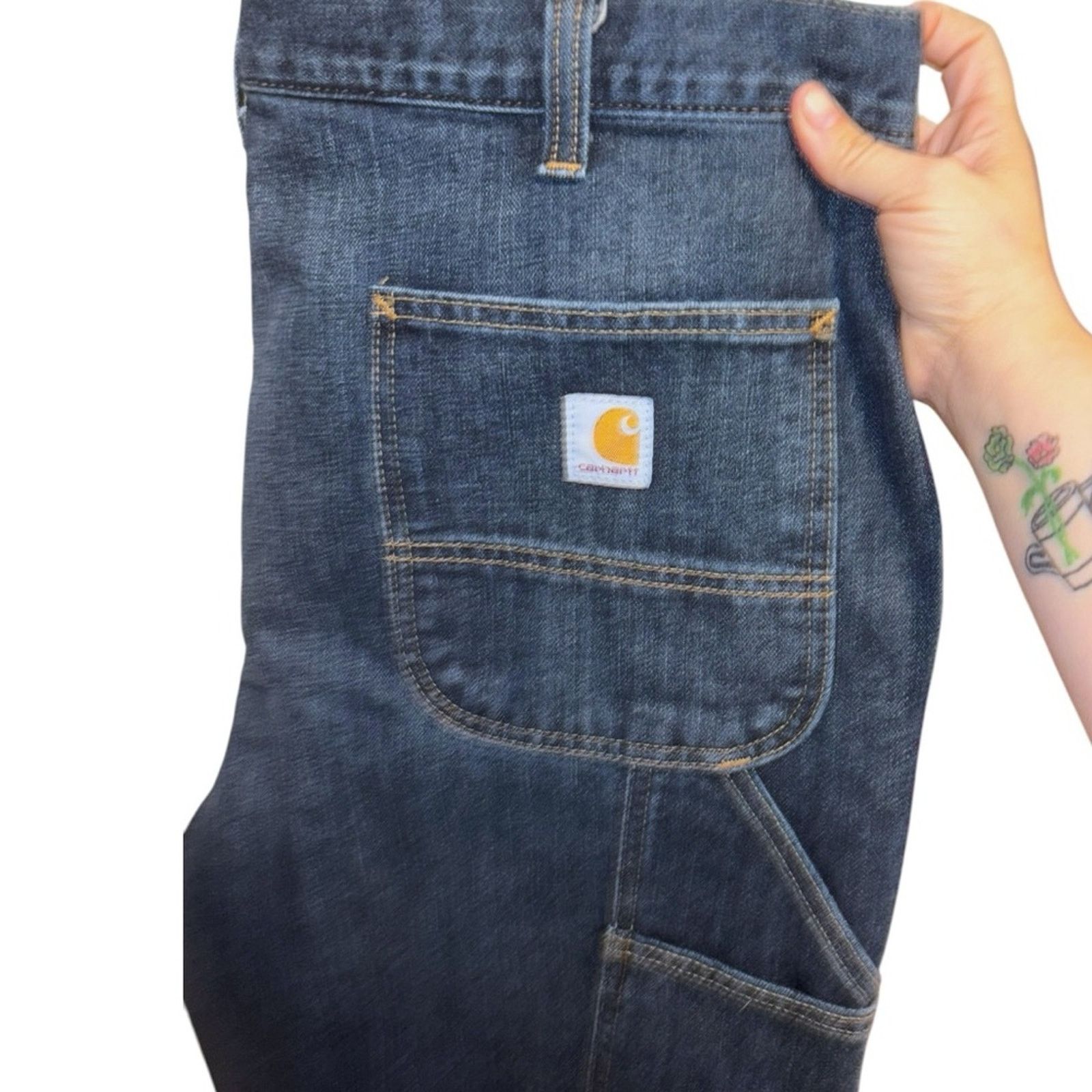 Carhartt Carhartt Men's Dark Blue Relaxed Fit Carpenter Jeans Size US 40 / EU 56 - 5 Thumbnail