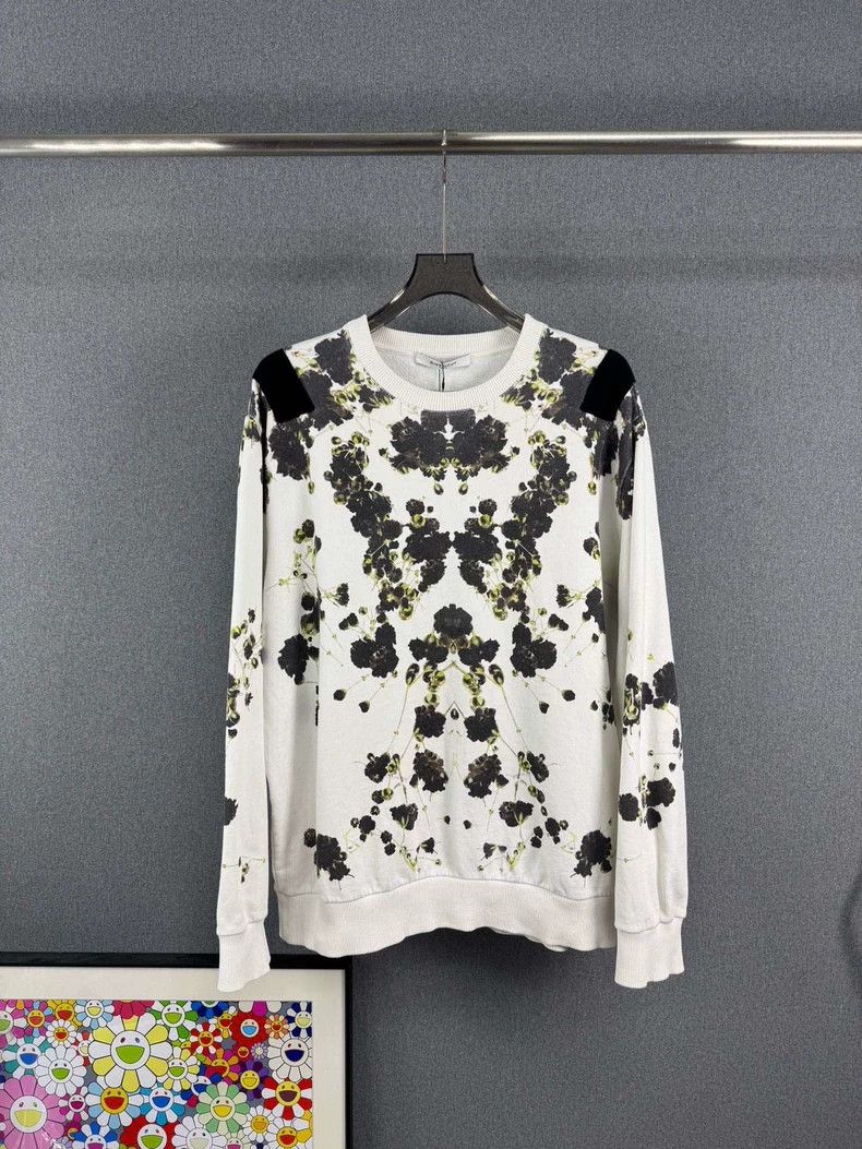 Givenchy Givenchy White Floral Long Sleeve Sweatshirt Size US S / EU 44-46 / 1 - 1 Thumbnail