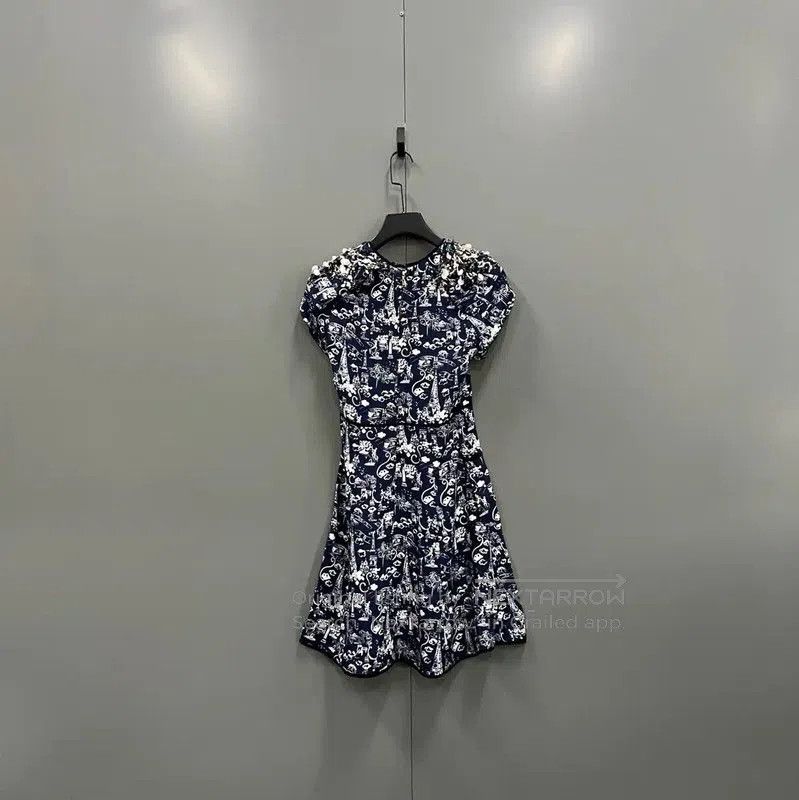 Louis Vuitton Louis Vuitton Summer Navy Cotton Dress . Size XXS / US 00 / IT 34 - 2 Thumbnail