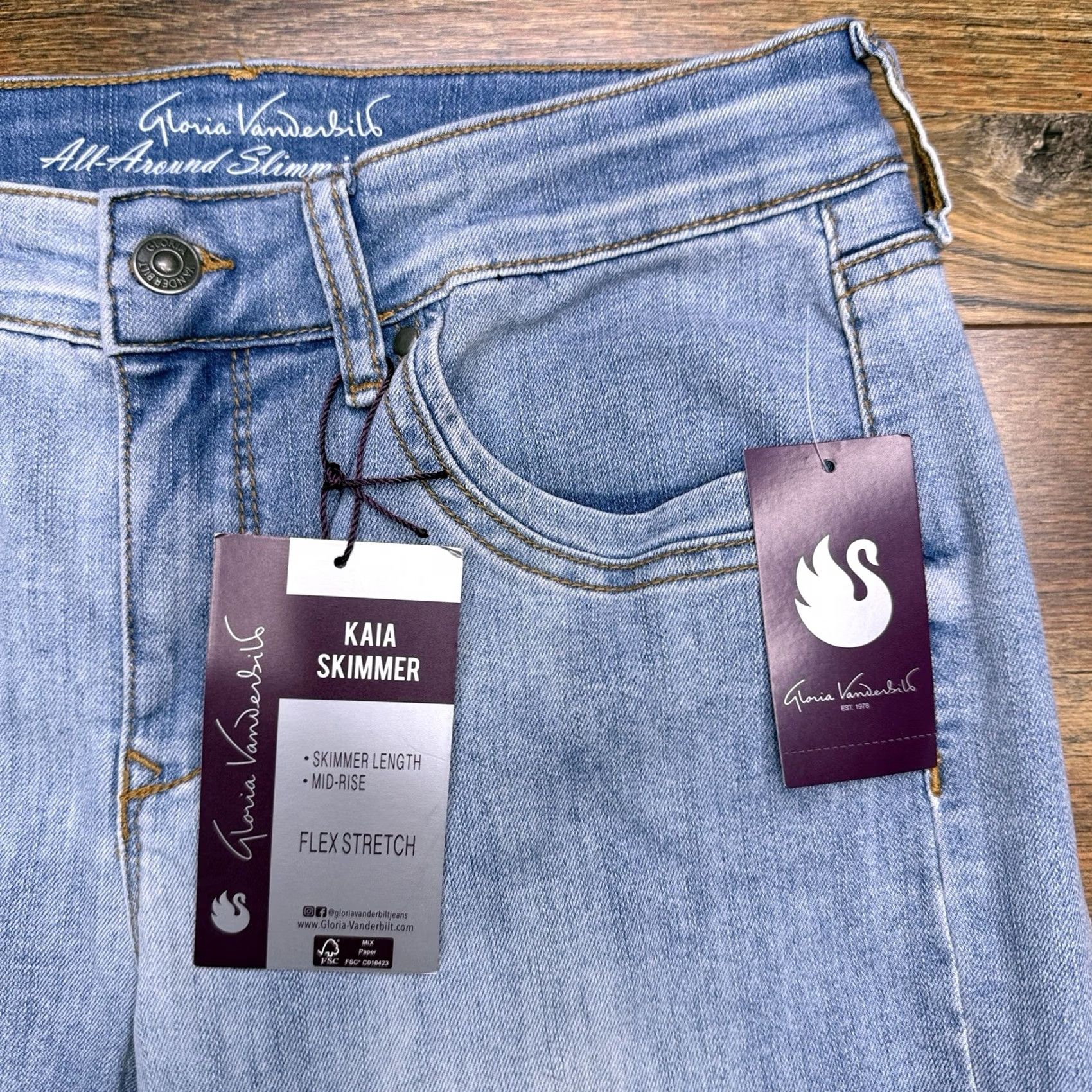 Gloria Vanderbilt Gloria Vanderbilt Kaia Skimmer Jeans Womens 6 Sanibel Mid Rise Stretch New Size 28" / US 6 / IT 42 - 3 Thumbnail