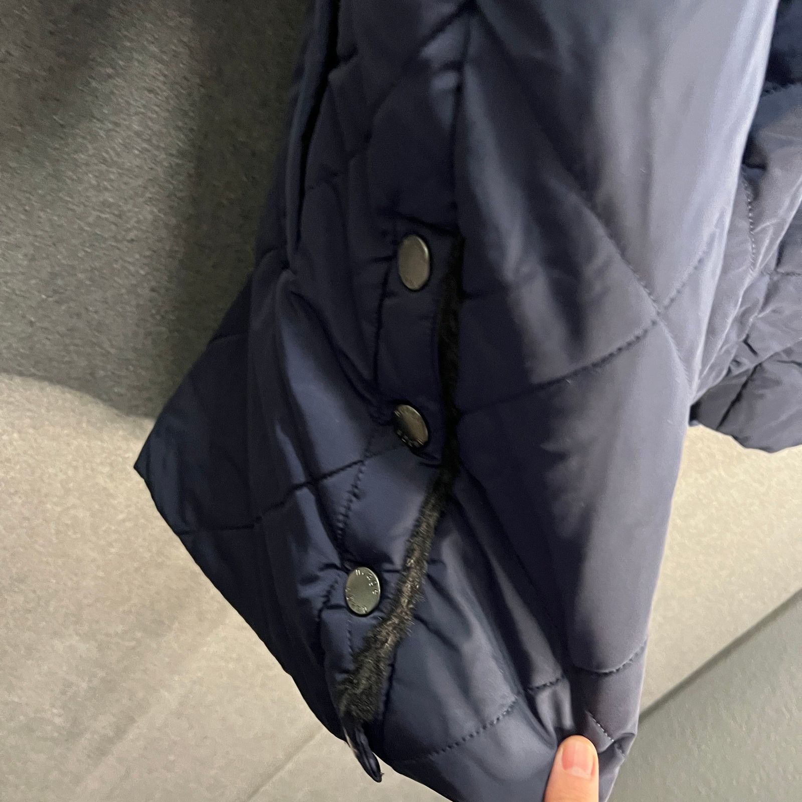 Other Nuage Faux Fur Lined Quilted Parka Navy Womens Jecket Size L / US 10 / IT 46 - 17 Thumbnail