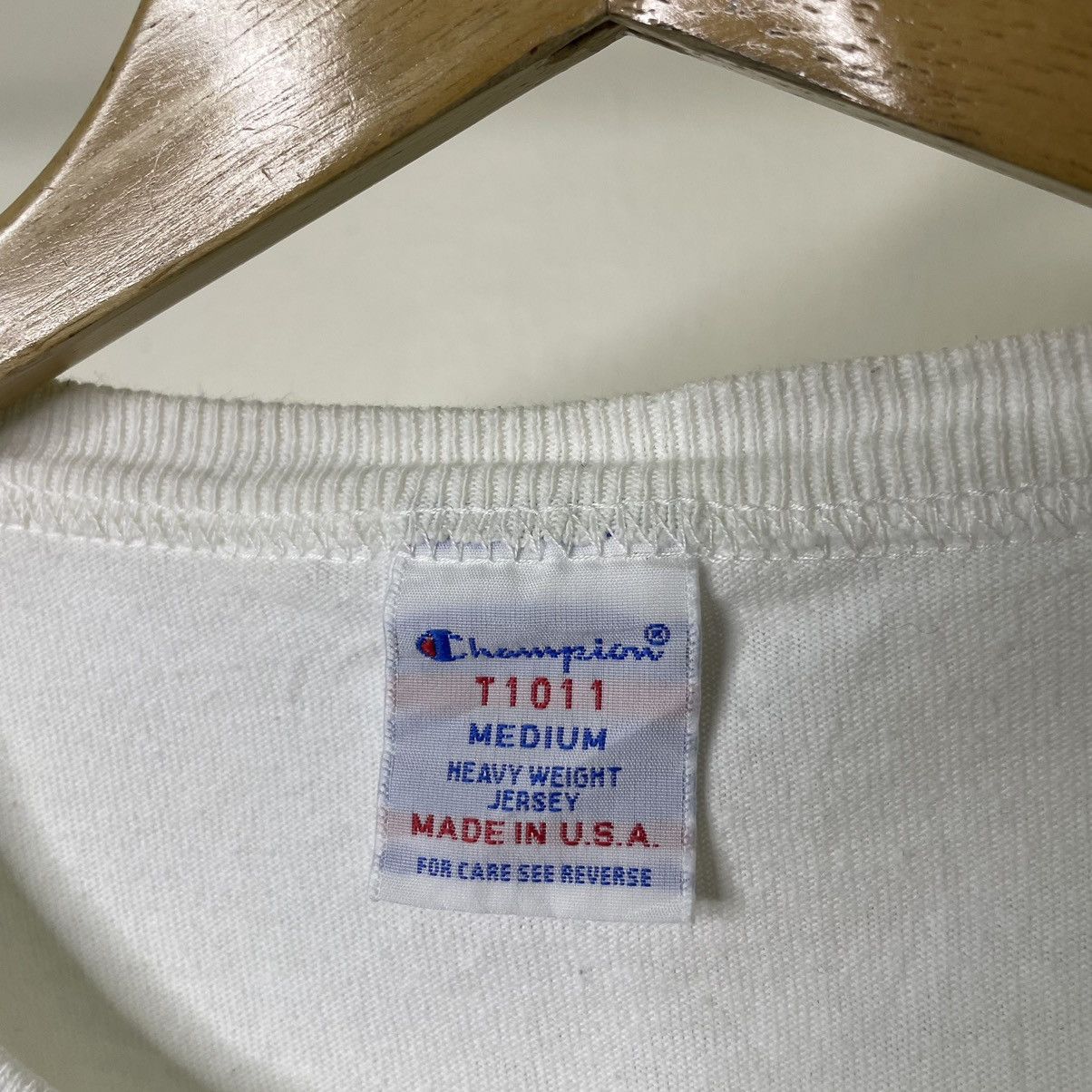 Champion × Vintage 1990s Champion Heavyweight Jersey Cotton Blank T Shirt Size US M / EU 48-50 / 2 - 3 Thumbnail