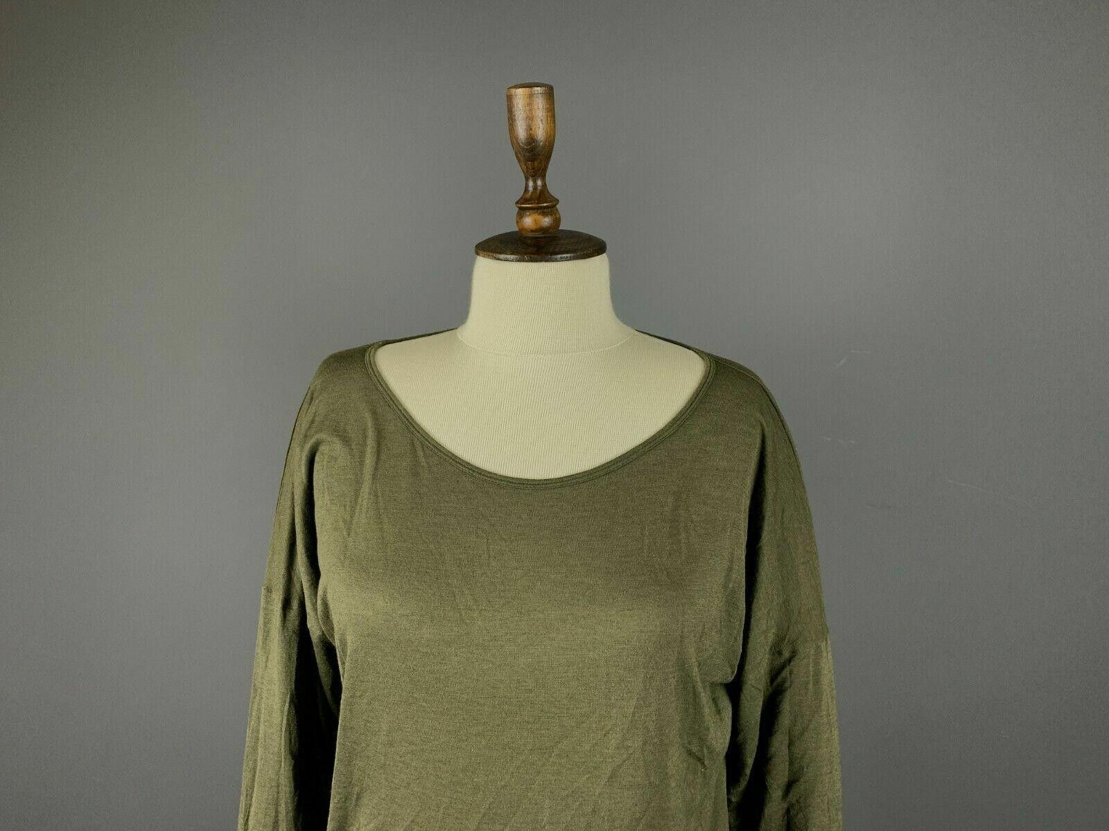 Designer Barbara Bui Olive Boat Neck Viscose Cashmere Sweater Size L Size L / US 10 / IT 46 - 2 Thumbnail