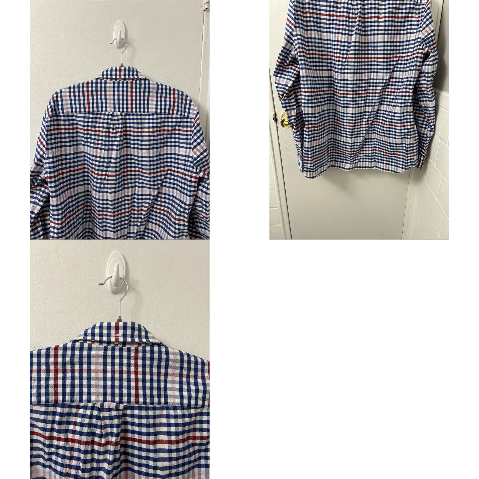 Brooks Brothers Brooks Brothers Red Fleece Shirt Mens L Blue Red Gingham Check Button-Down Size US L / EU 52-54 / 3 - 8 Thumbnail