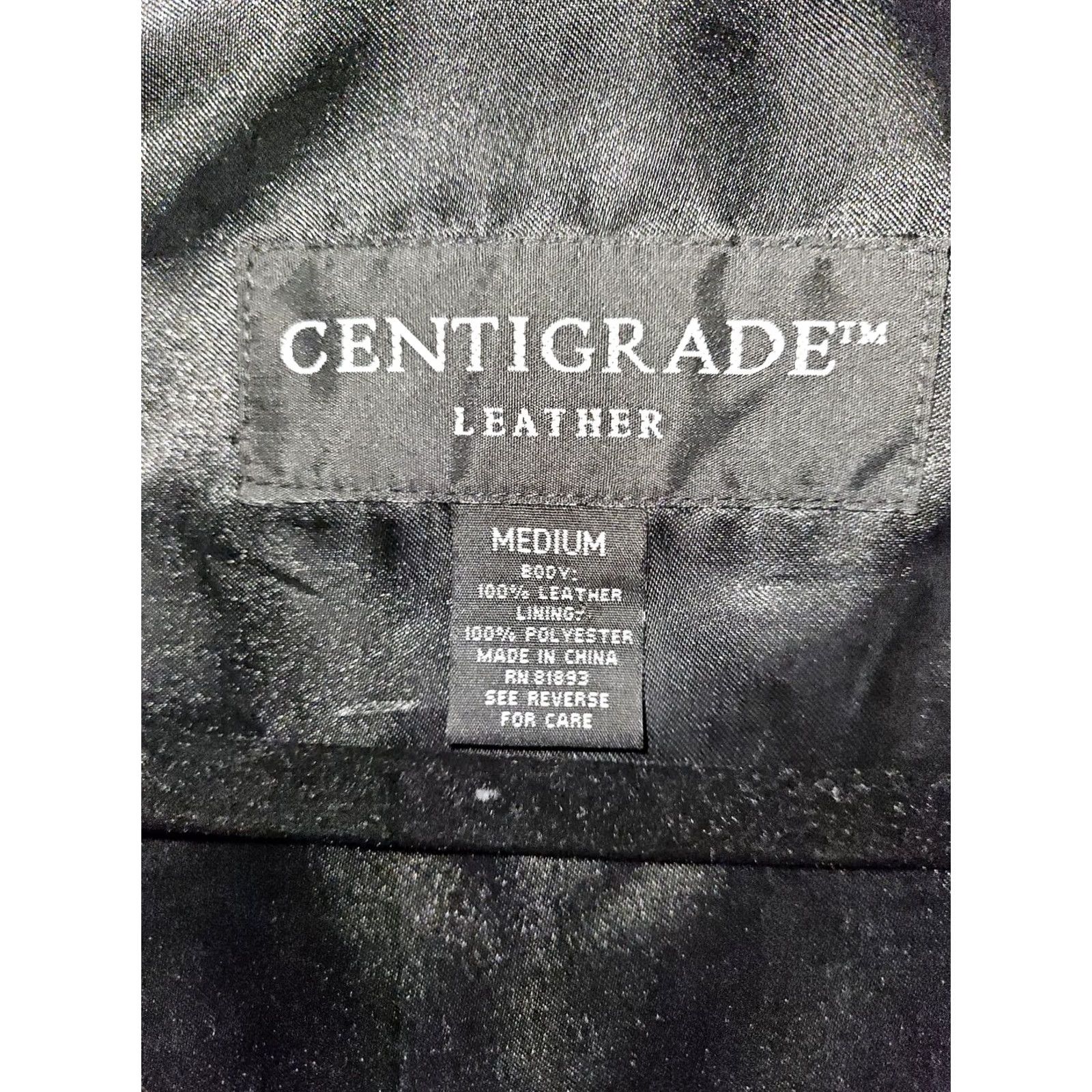 Vintage Centigrade Leather Jacket Women's M Black Shoulder Pads Pockets City Preppy Size M / US 6-8 / IT 42-44 - 2 Thumbnail