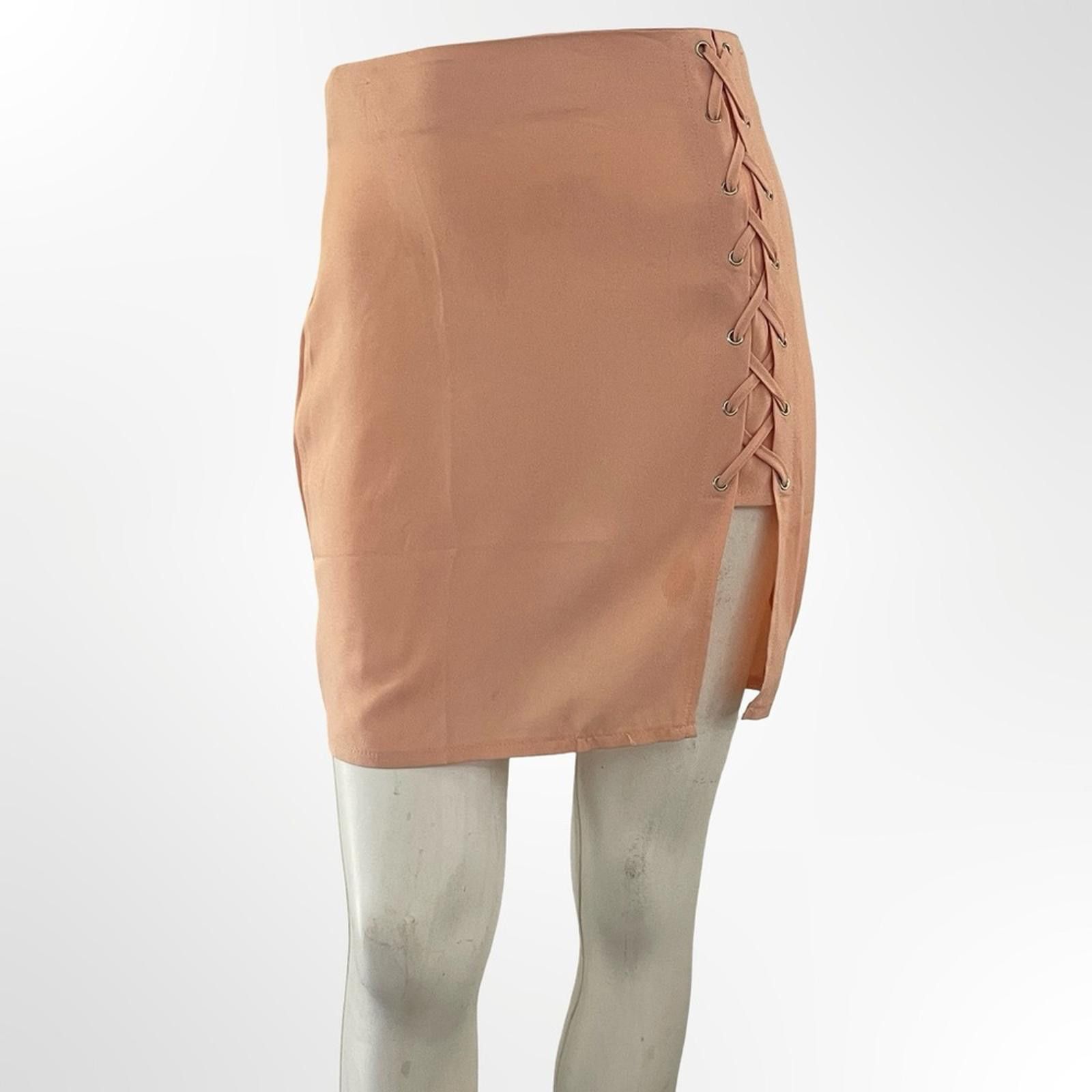 Other Missguided + Lace-Up Peach Mini Skirt Size 30" / US 8 / IT 44 - 1 Thumbnail