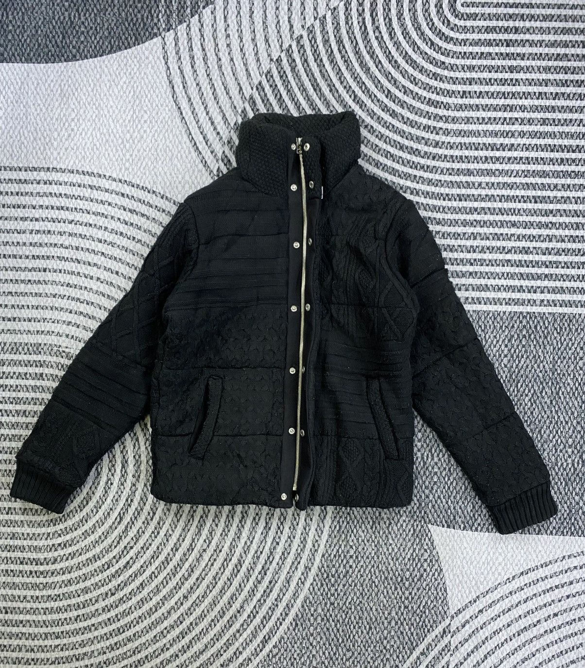 Japanese Brand Vintage Bernings Sho Zipper Premium Black Knit Jacket Size US M / EU 48-50 / 2 - 5 Thumbnail