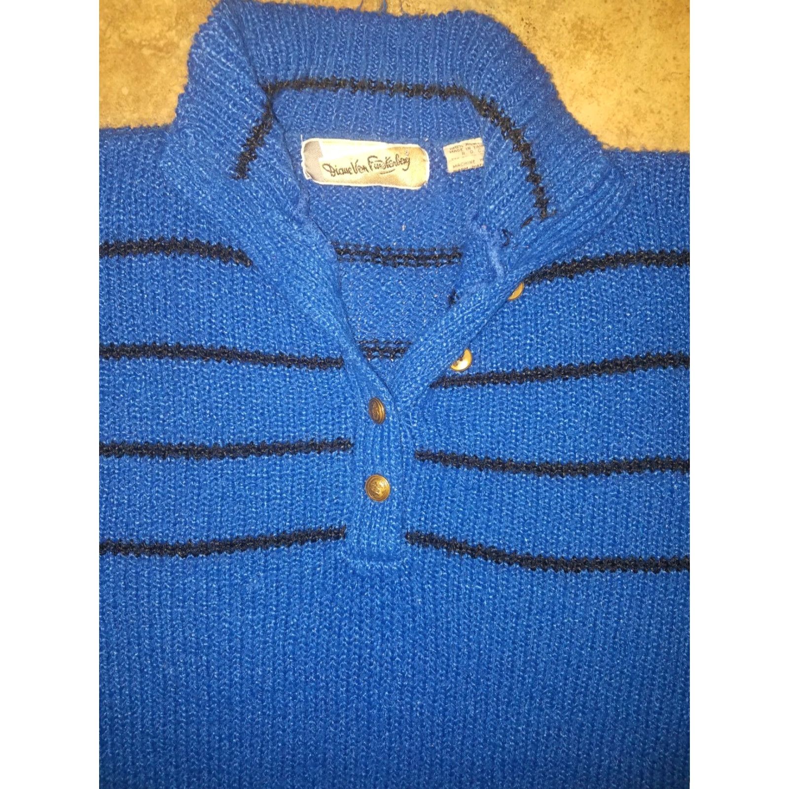 Diane von Furstenberg Diane von Furstenberg Sweater Pullover Blue Womens M Mens M Size M / US 6-8 / IT 42-44 - 2 Thumbnail
