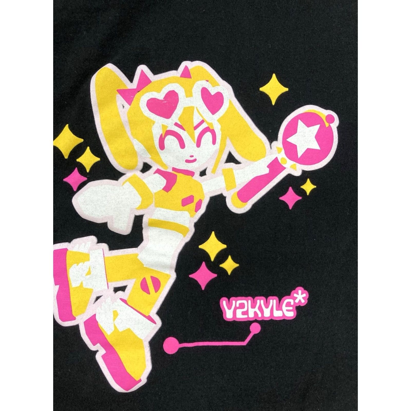Vintage VINTAGE Y2KYLE Starry Girl Graphic T-shirt Men LARGE Black Short Sleeve Crew Neck Cotton Logo All Seasons Size US L / EU 52-54 / 3 - 2 Thumbnail