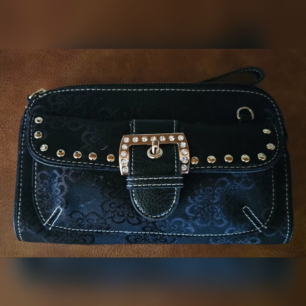 The Unbranded Brand Kathy Van Zeeland Wristlet with Gold and Crystal Accents Size ONE SIZE - 1 Thumbnail