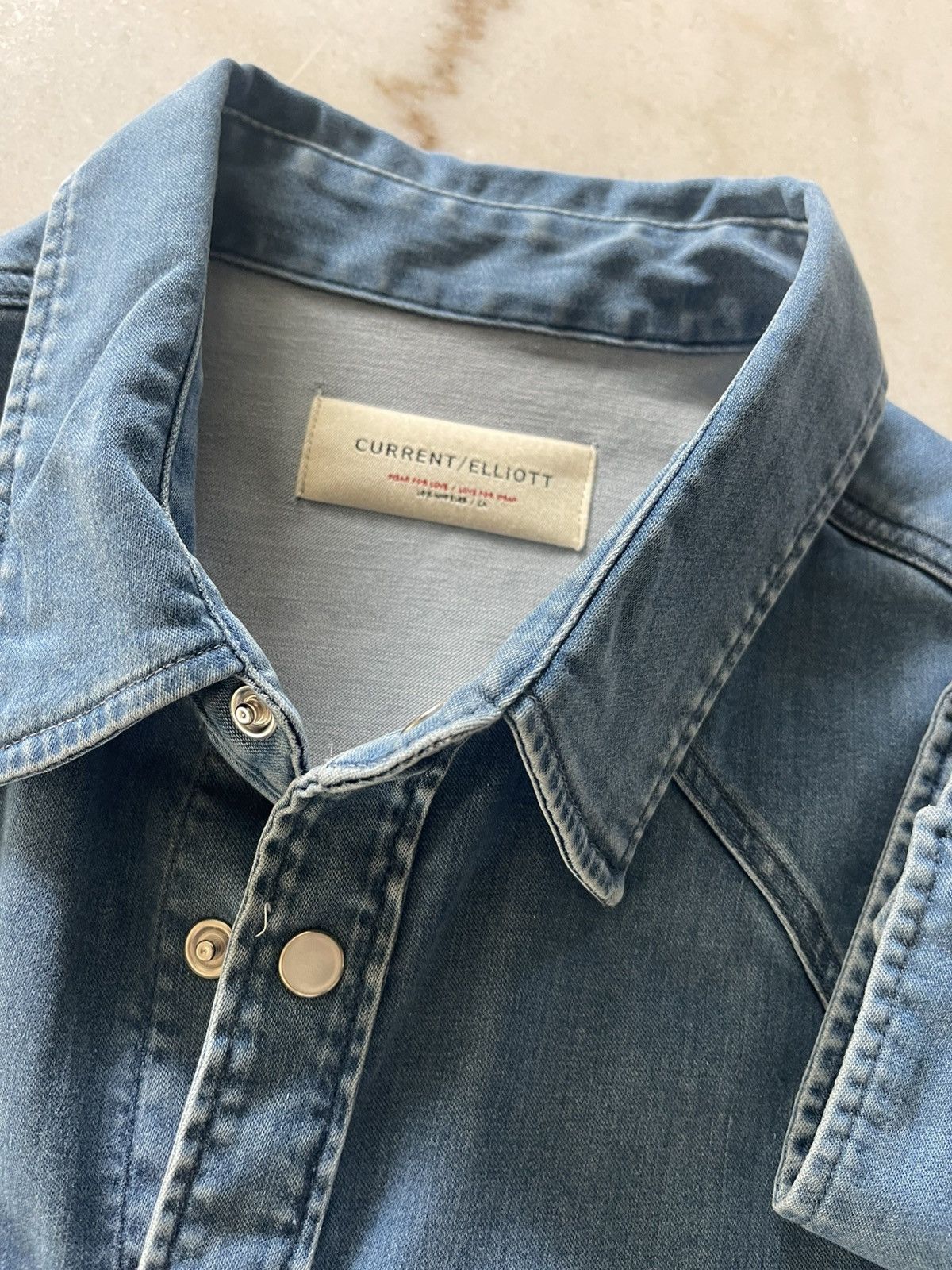 Current/Elliot Current Eliott mens denim shirt M delta snap new Size US M / EU 48-50 / 2 - 5 Thumbnail