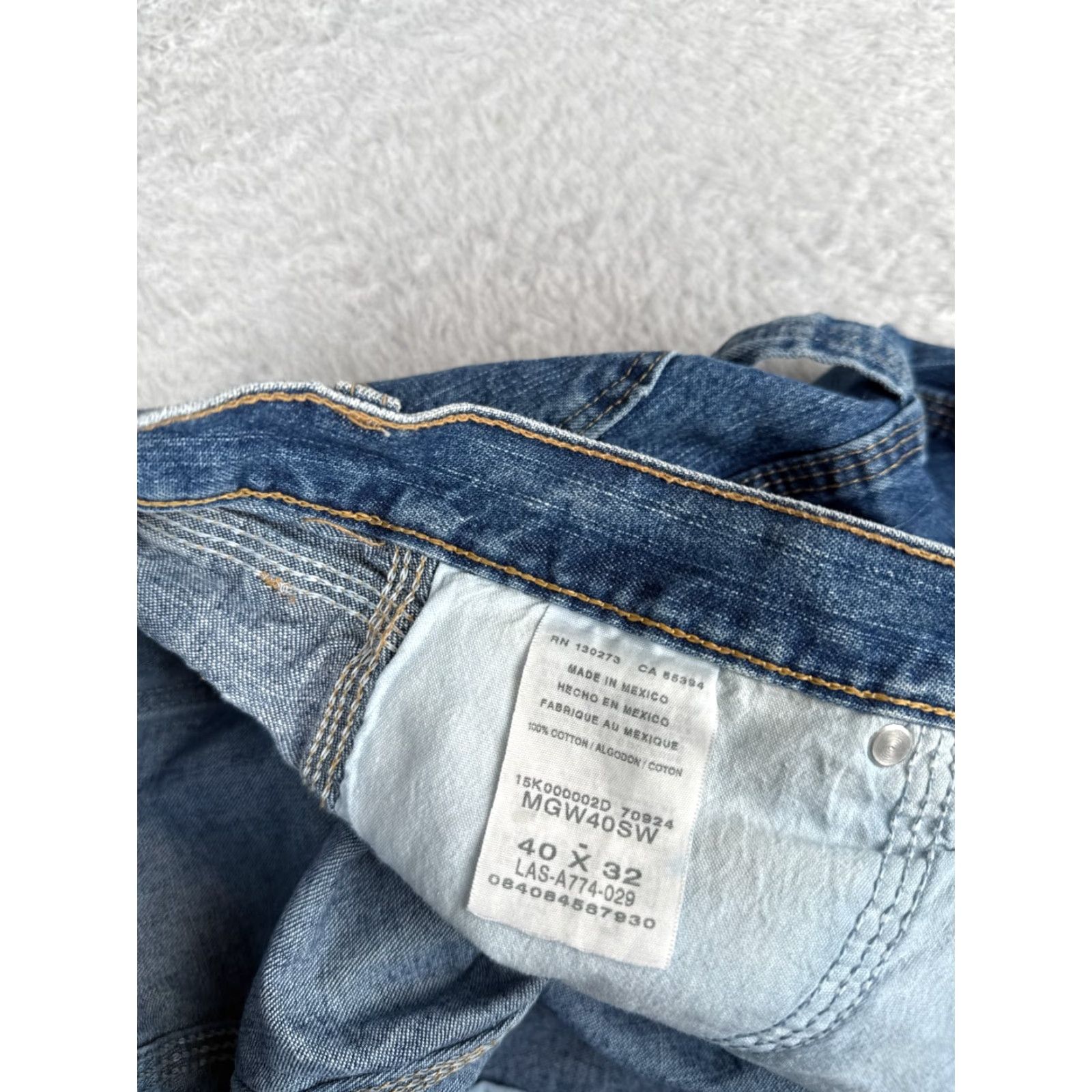 Wrangler Wrangler Jeans Mens 40 Blue Denim Carpenter Fit Hammer Loop Triple Stitched Seam Boots Cut Slim Size US 40 / EU 56 - 7 Thumbnail