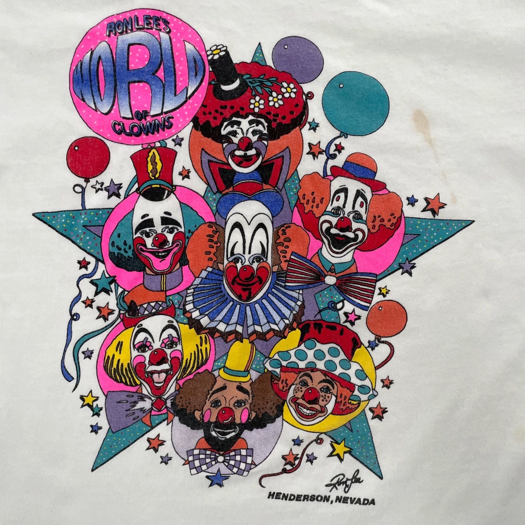 Hanes VINTAGE Ron Lee World Of Clowns Graphic Shirt Adult Large White 90s Cartoon Mens Size US L / EU 52-54 / 3 - 4 Thumbnail