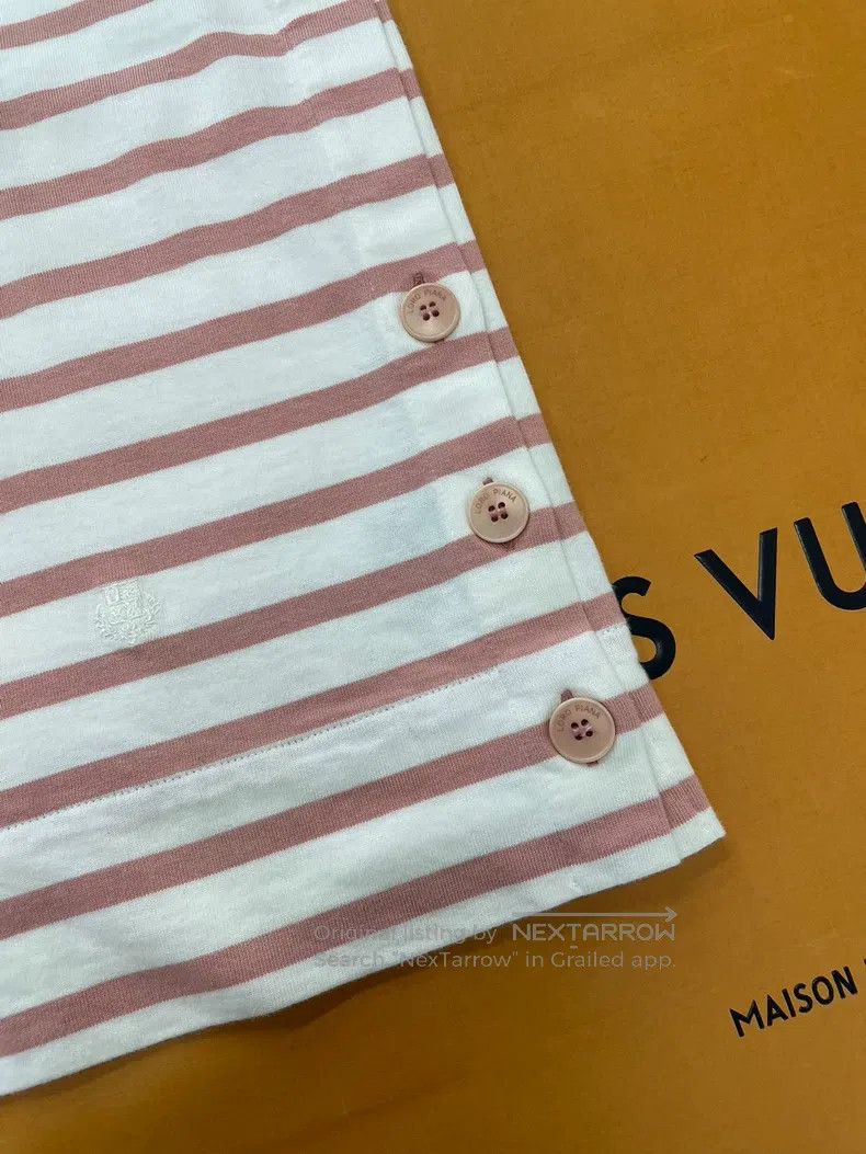 Loro Piana LORO PIANA Striped Short Sleeve Button Top Size XS / US 0-2 / IT 36-38 - 2 Thumbnail
