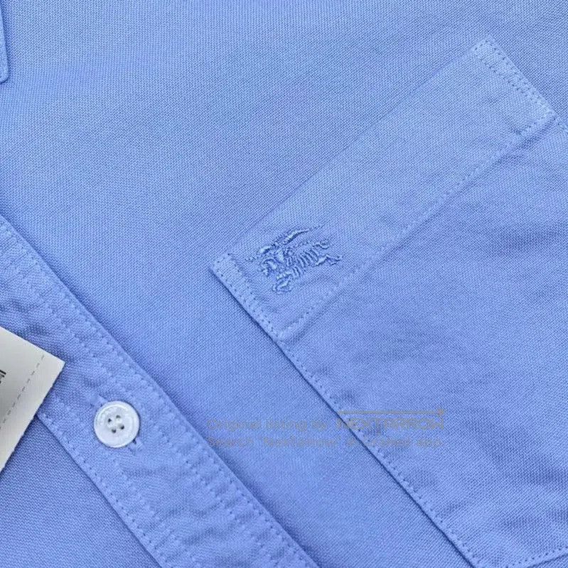 Burberry Burberry Blue Cotton Long Sleeve Shirt XS. Size XS / US 0-2 / IT 36-38 - 6 Thumbnail