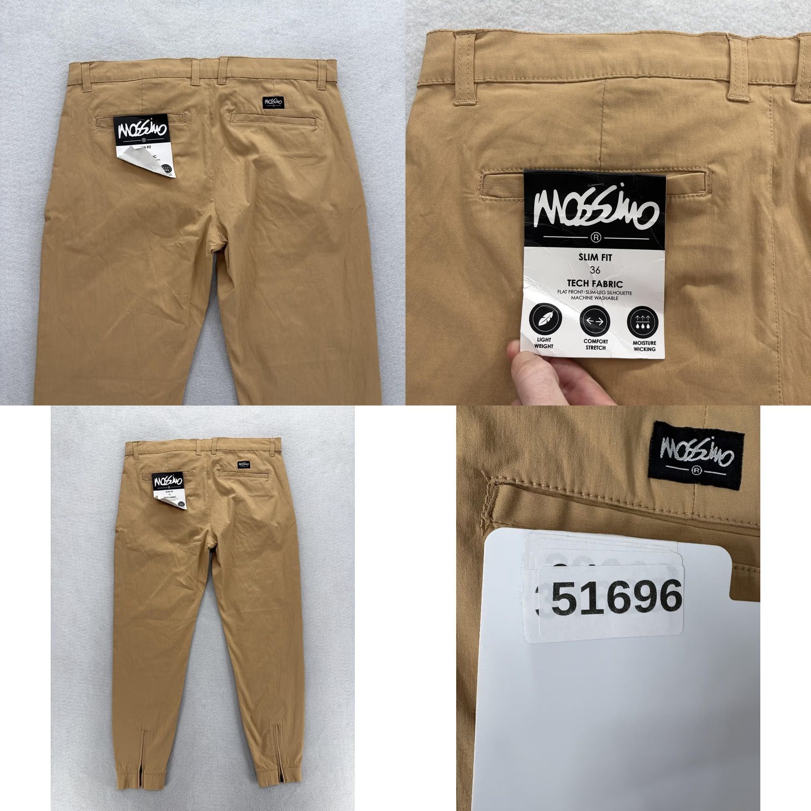 Mossimo Mossimo Jogger Pants Mens 36 Beige Slim Fit Inseam 29 Moisture Wicking NWT Tech Size US 36 / EU 52 - 9 Thumbnail