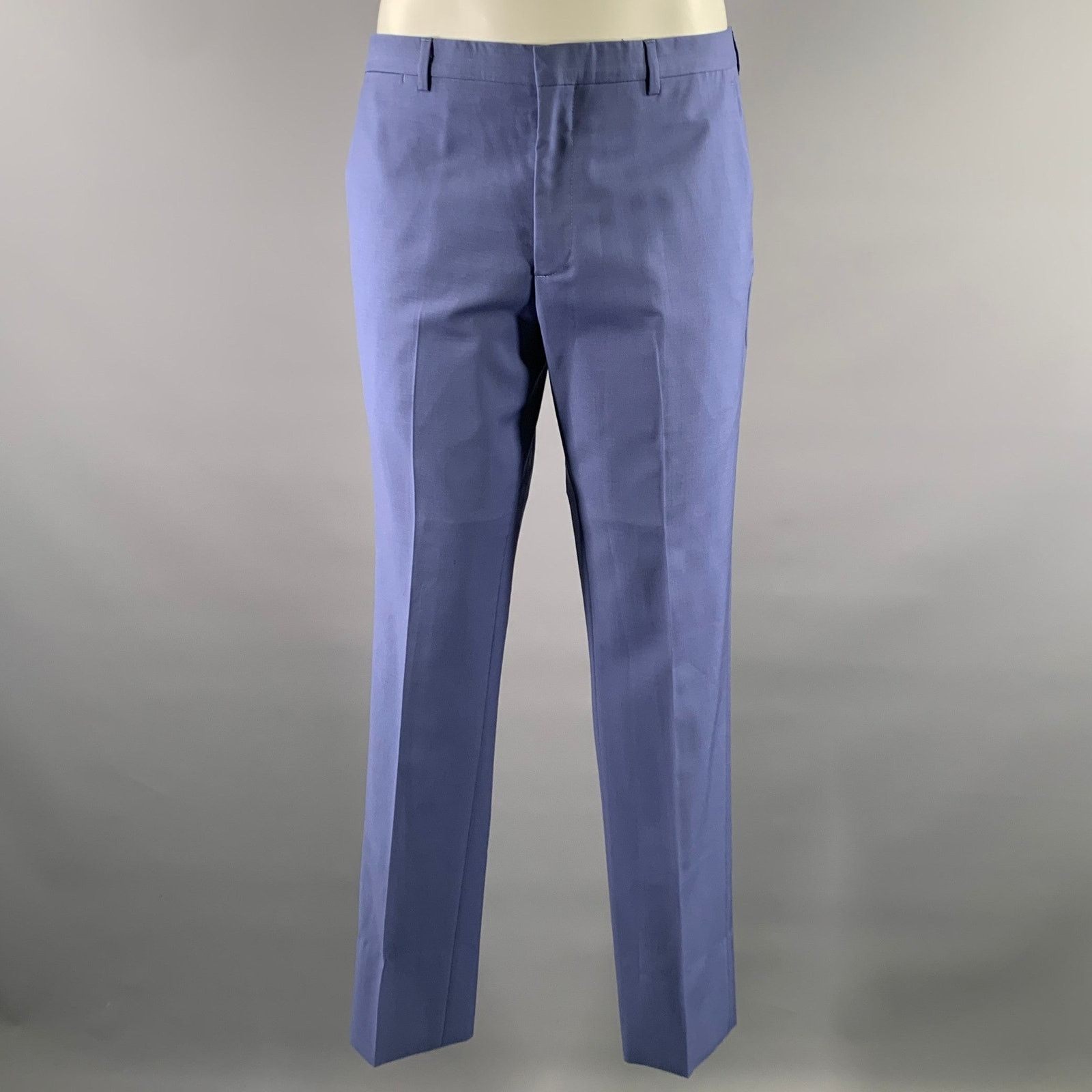 Paul Smith PAUL SMITH 38R Blue Periwinkle Wool Mohair Notch Lapel Suit Size 38R - 5 Thumbnail