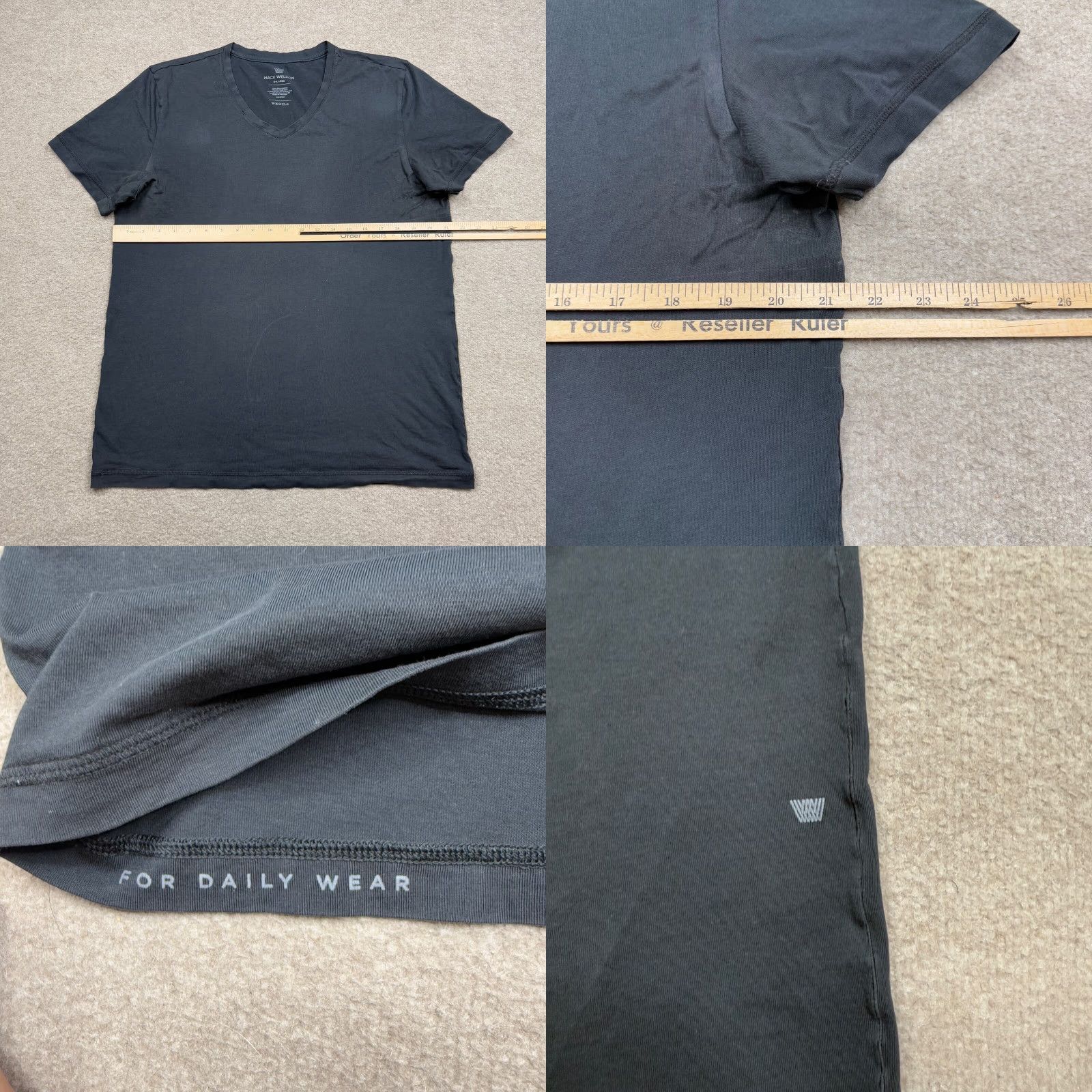 Vintage Mack Weldon T-Shirt Mens XL Black V-Neck Lightweight Adults Size US XL / EU 56 / 4 - 8 Thumbnail
