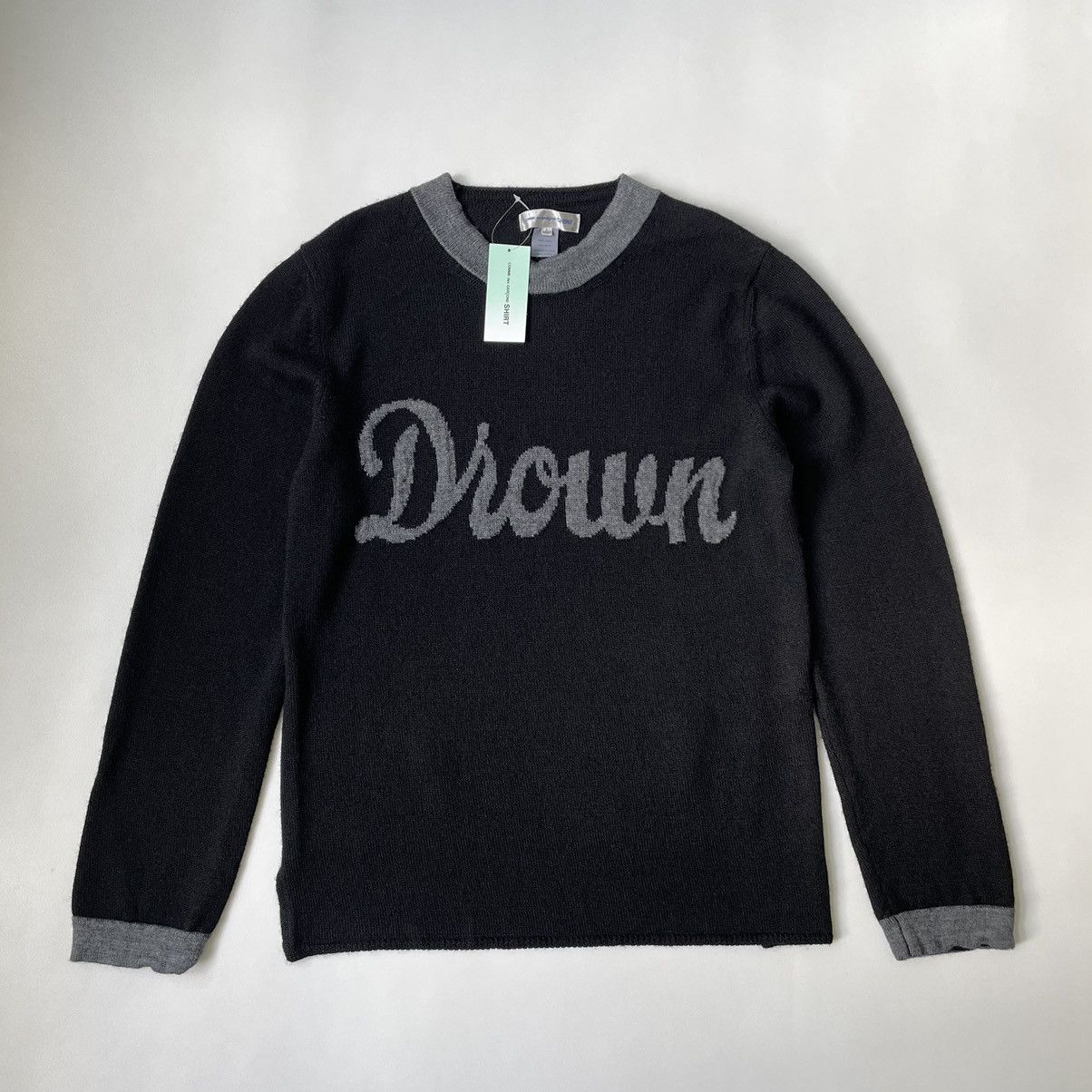 Comme des Garcons ‘Drown’ Instarsia Knit Wool Sweater Size US L / EU 52-54 / 3 - 14 Thumbnail