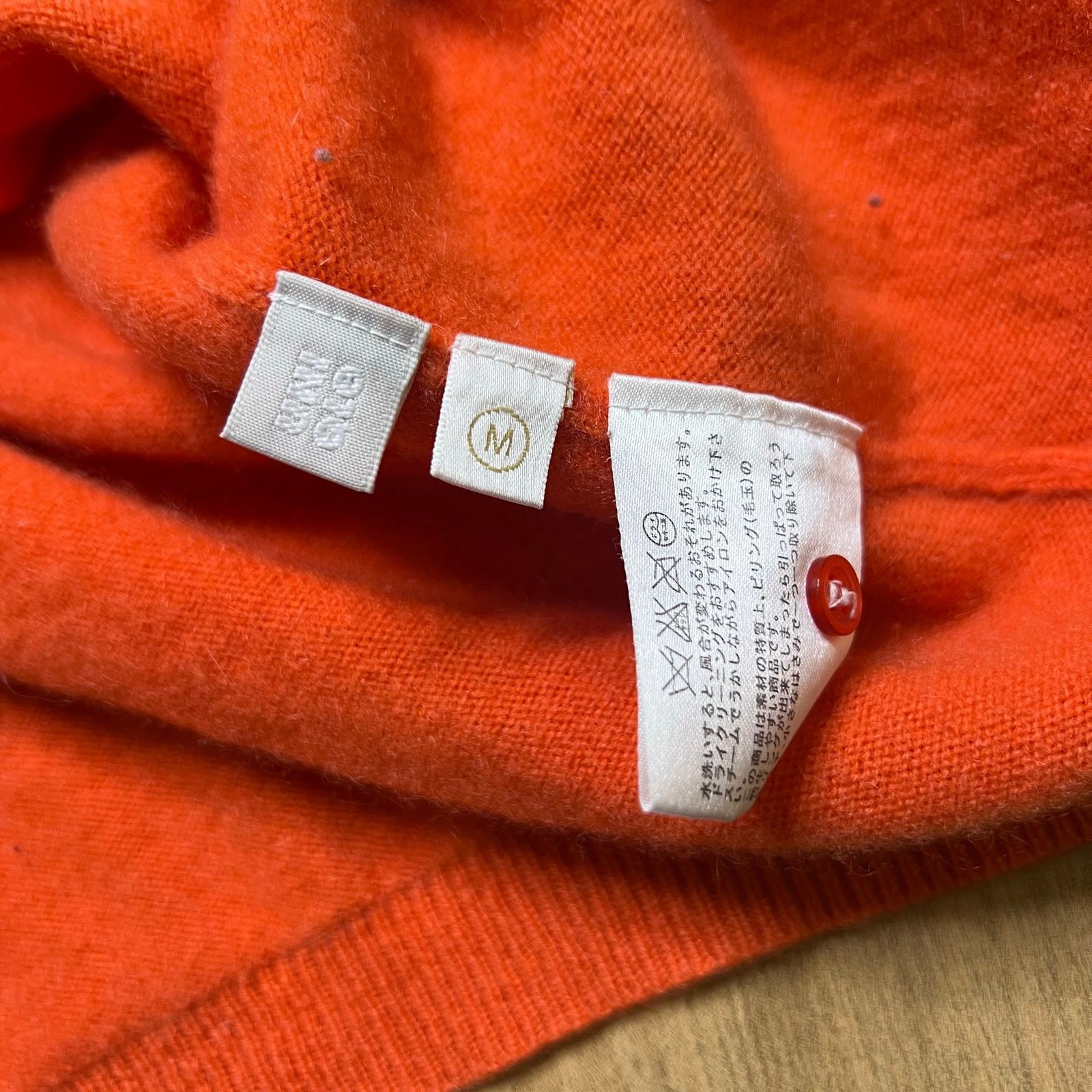 Other Cashmere 100% Orange Henley Sweater Women’s Medium Size M / US 6-8 / IT 42-44 - 3 Thumbnail