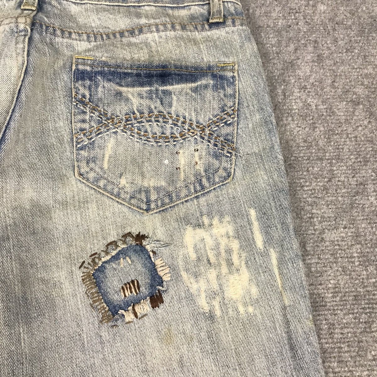 FLARE JAPAN STYLE ABERCROMBIE PATCHWORK DISTRESS JEANS PANTS
